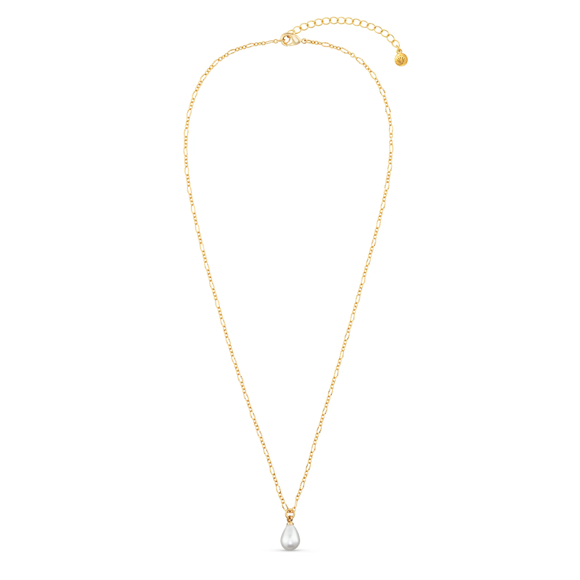 Dainty Peardrop Pearl Necklace - Gold