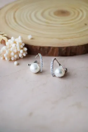 Dance Away With A Pearl Sterling Silver Hoop