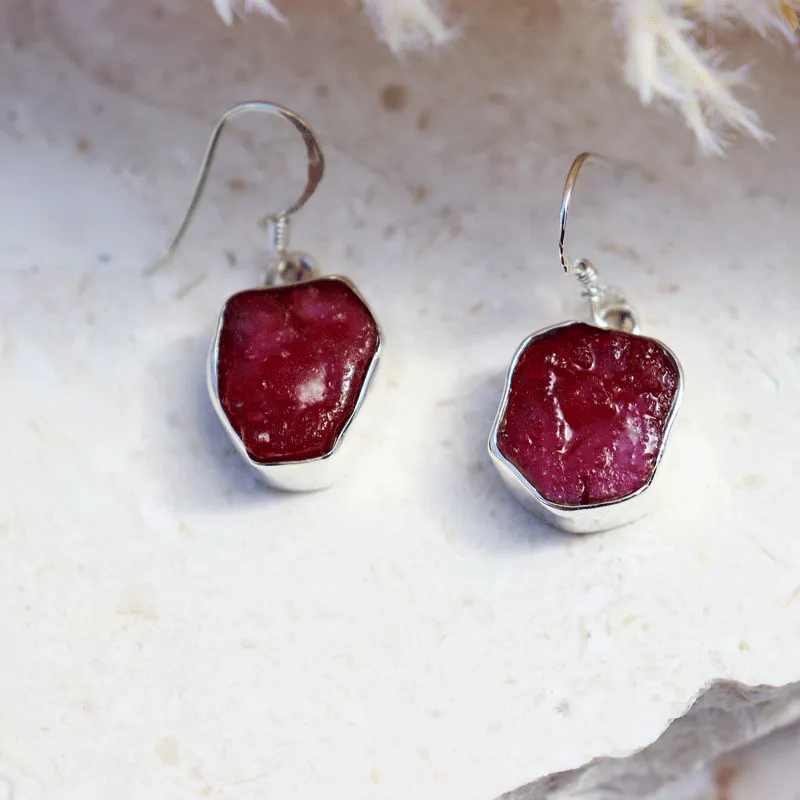 Della Ruby Boho Style Earrings