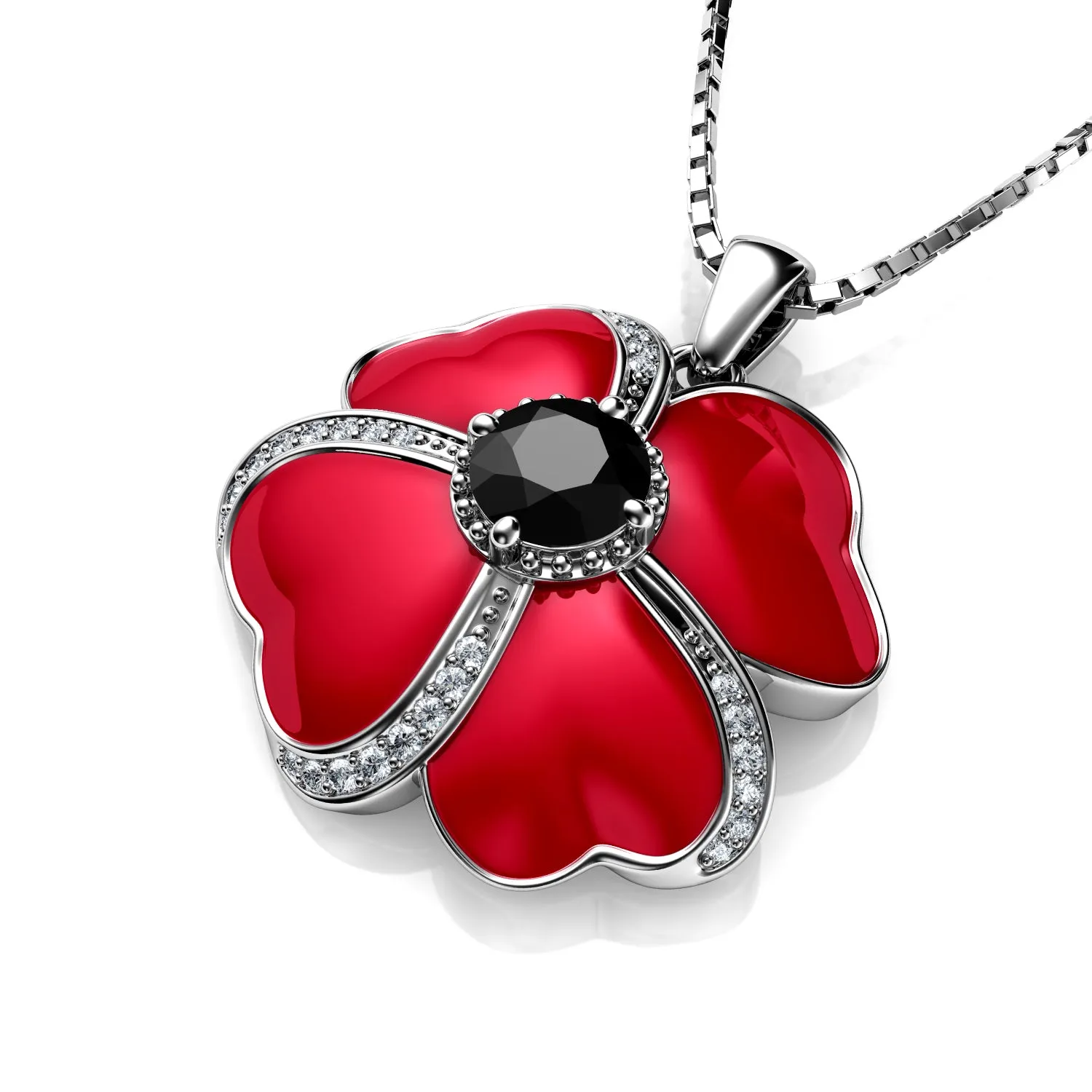 DEPHINI - Poppy Jewellery set - 925 Sterling Silver Necklace Earrings