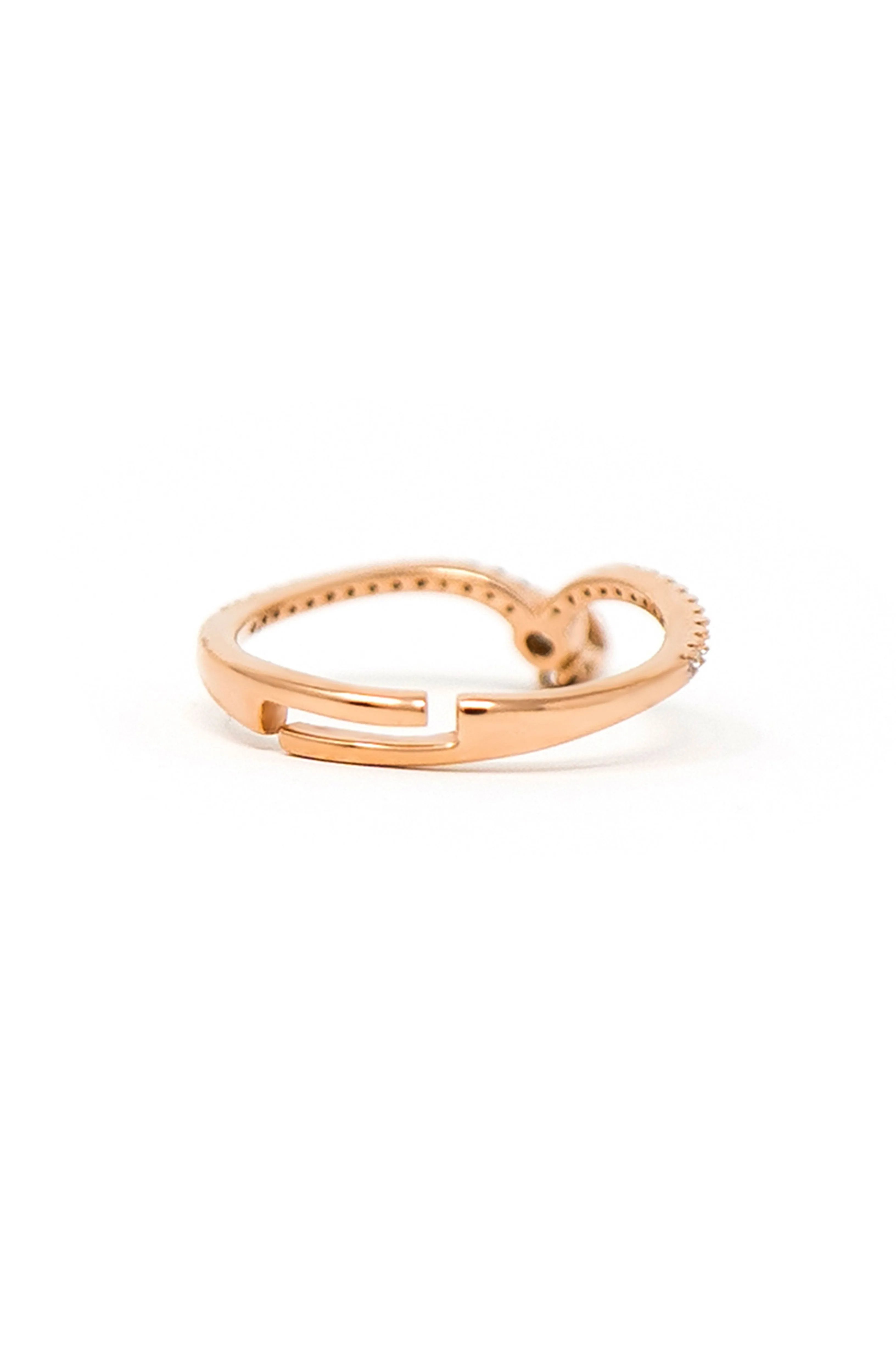 Elegantly Charming Gold Plated Sterling Silver Adjustable Ring