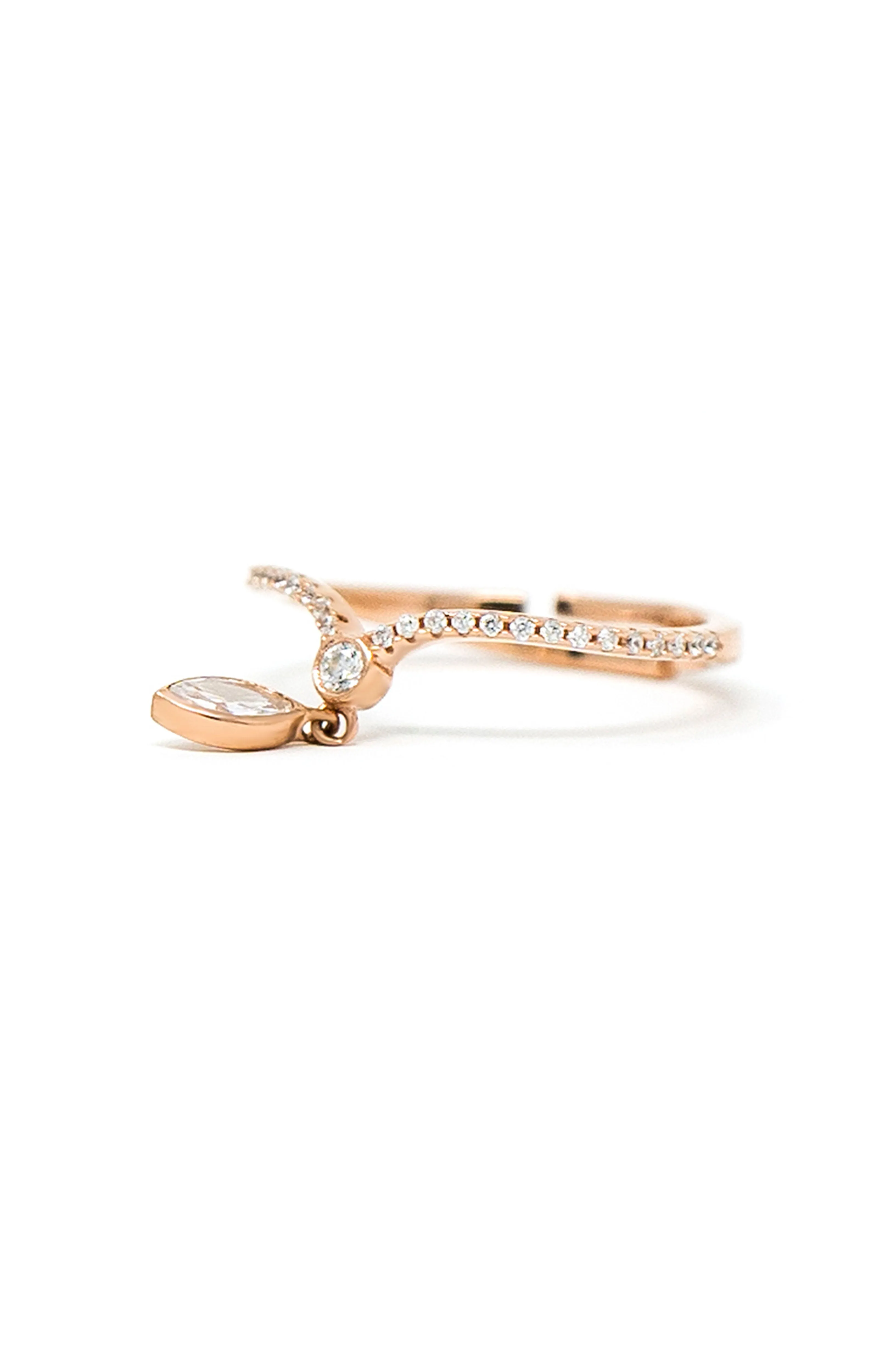 Elegantly Charming Gold Plated Sterling Silver Adjustable Ring