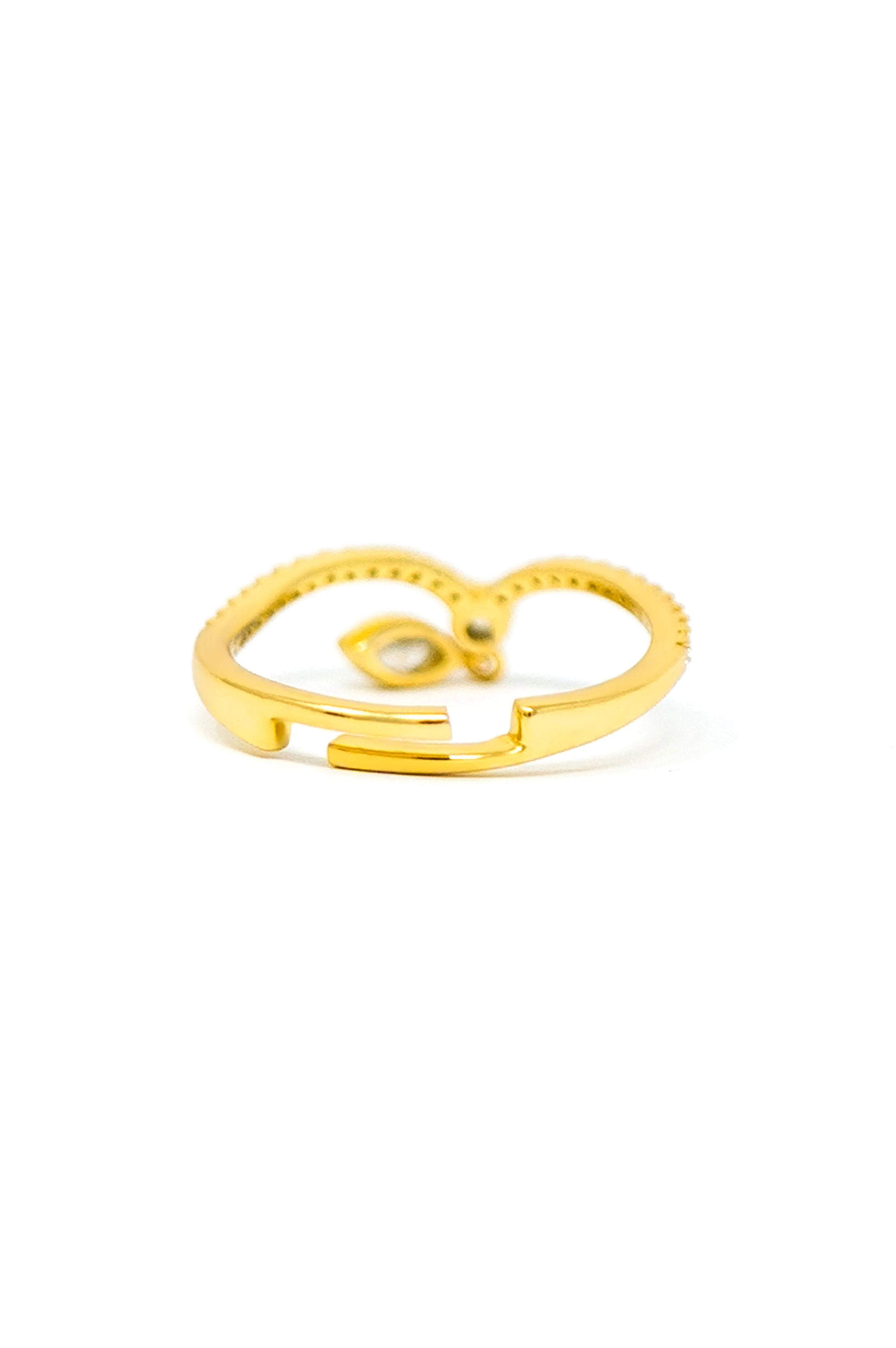 Elegantly Charming Gold Plated Sterling Silver Adjustable Ring