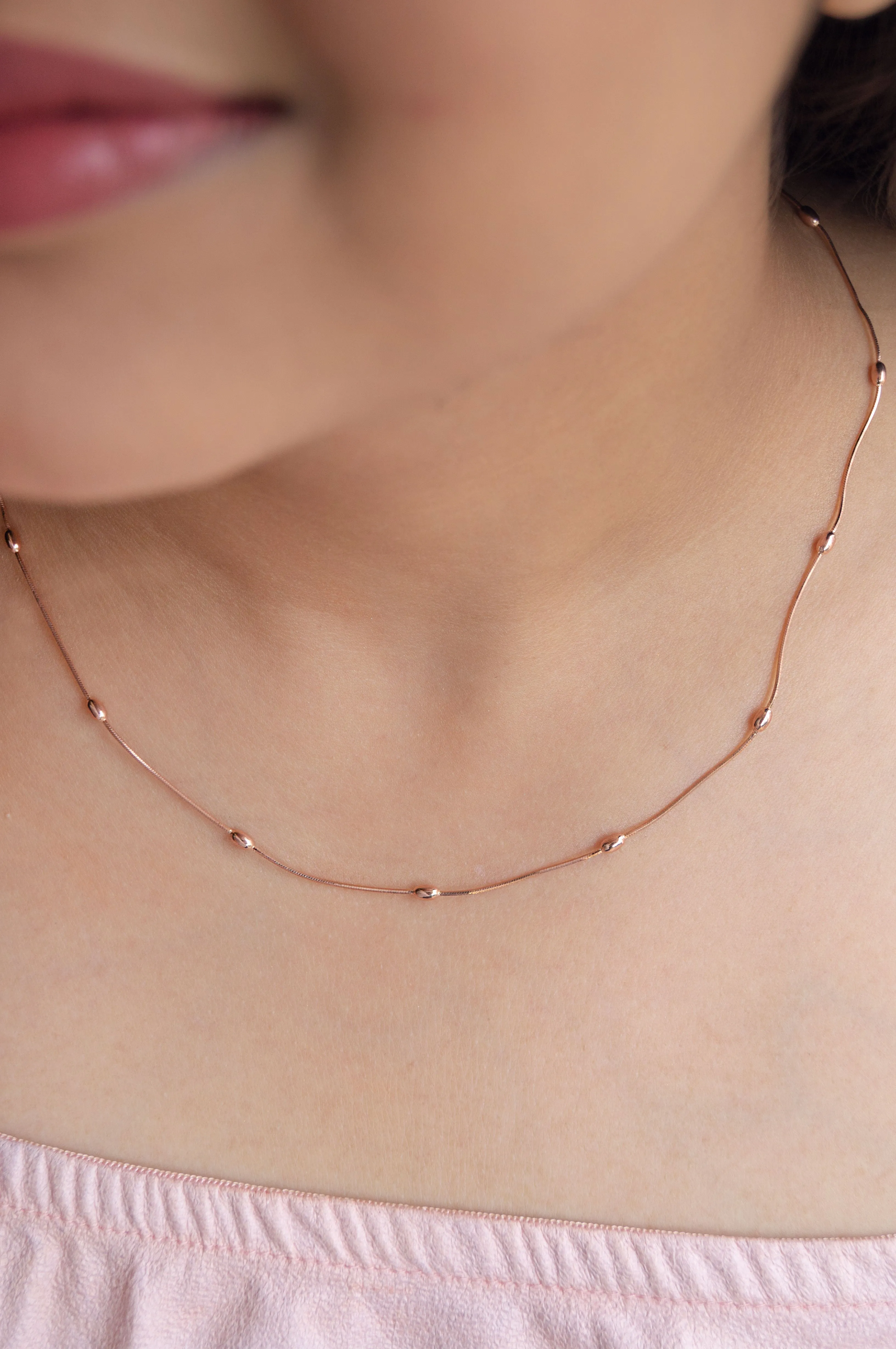 Elegantly Dancing Beads Sterling Silver Chain