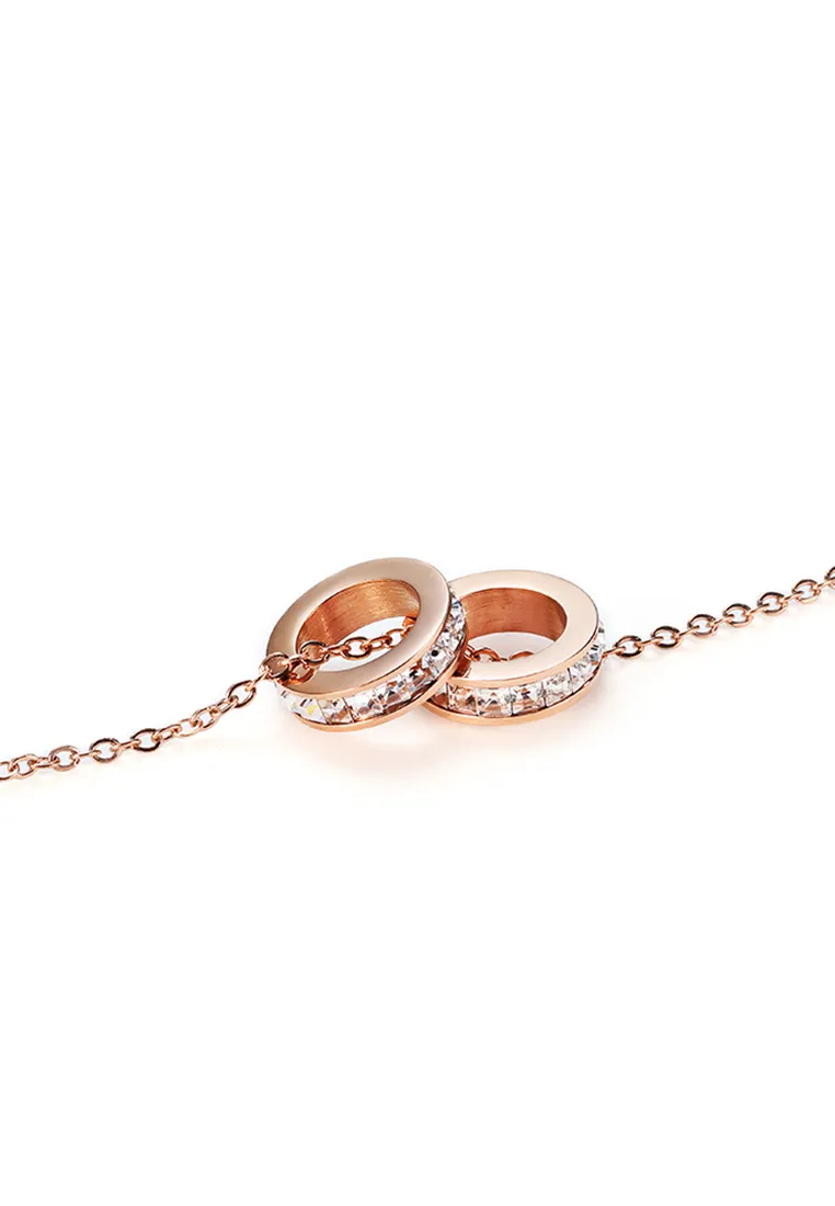 Eloise Zirconia Twin Rings Necklace