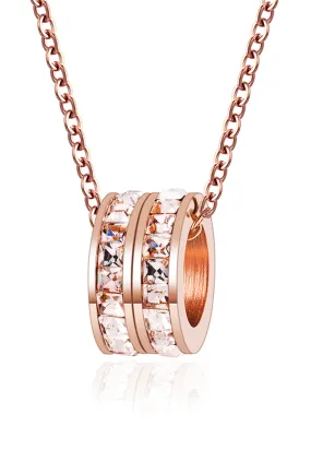 Eloise Zirconia Twin Rings Necklace