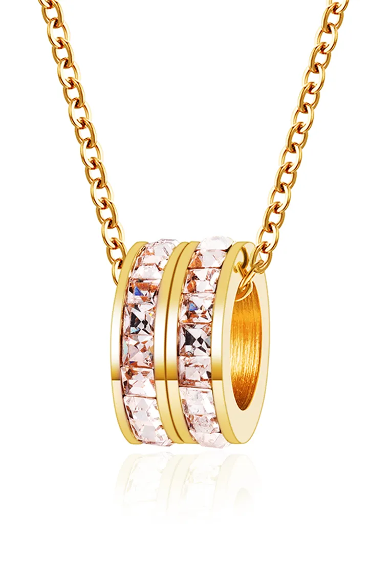 Eloise Zirconia Twin Rings Necklace