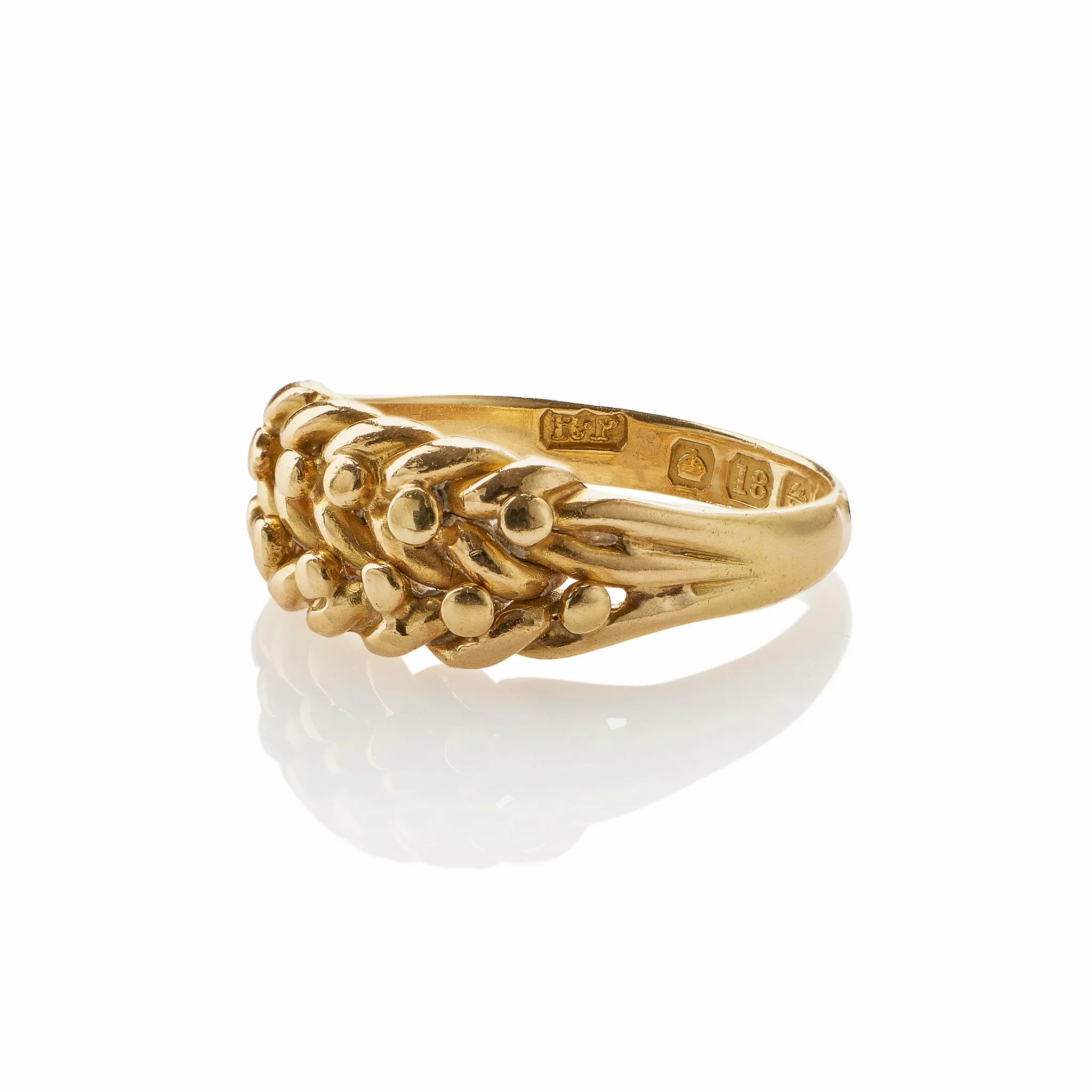 English 18K Gold "Keeper" Ring