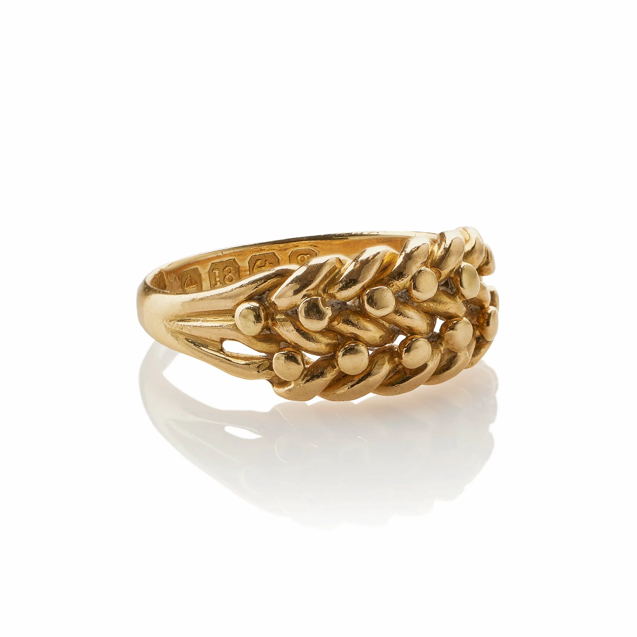 English 18K Gold "Keeper" Ring