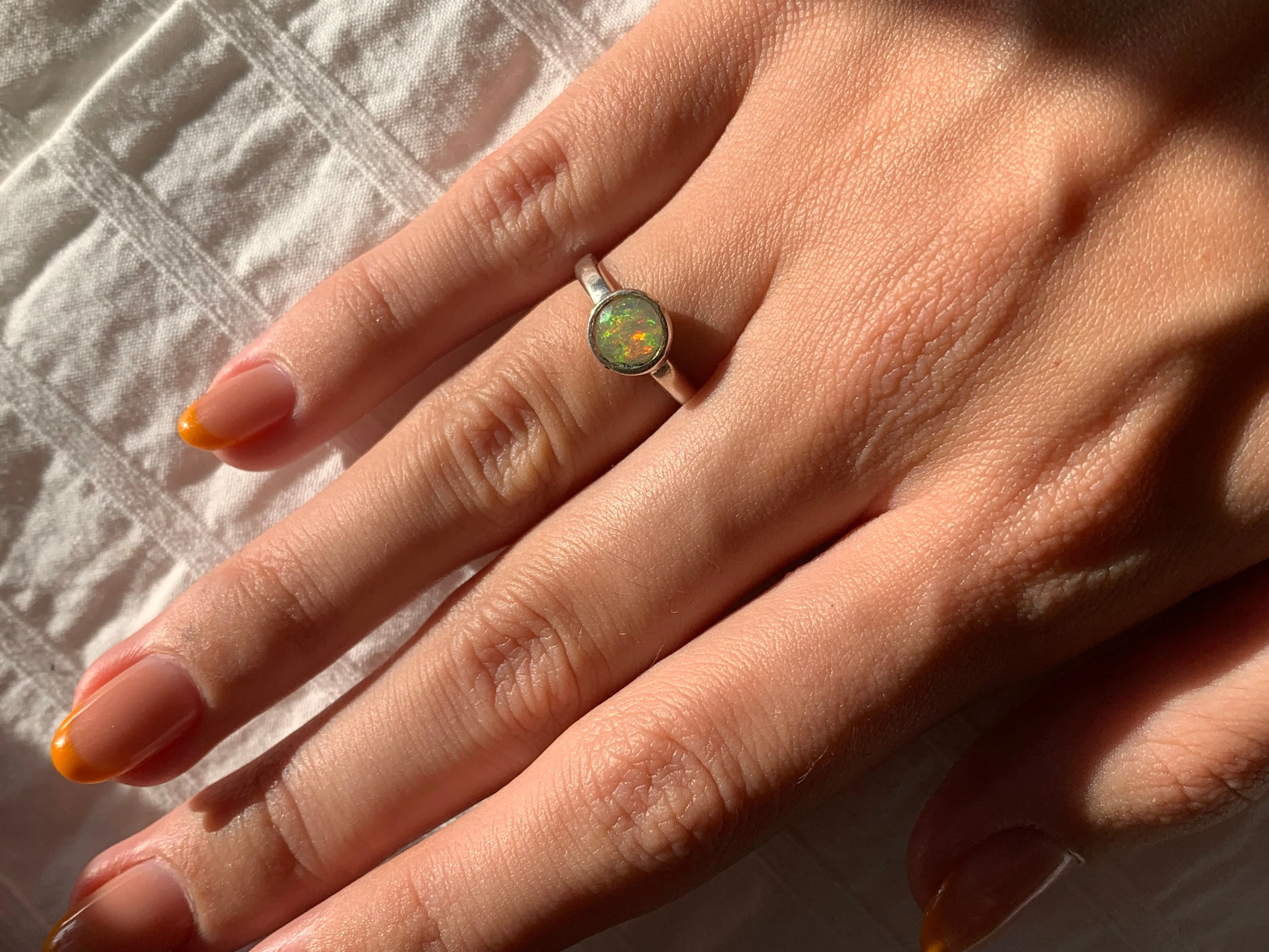 Ethiopian Welo Opal Naevia Ring - XSmall Round