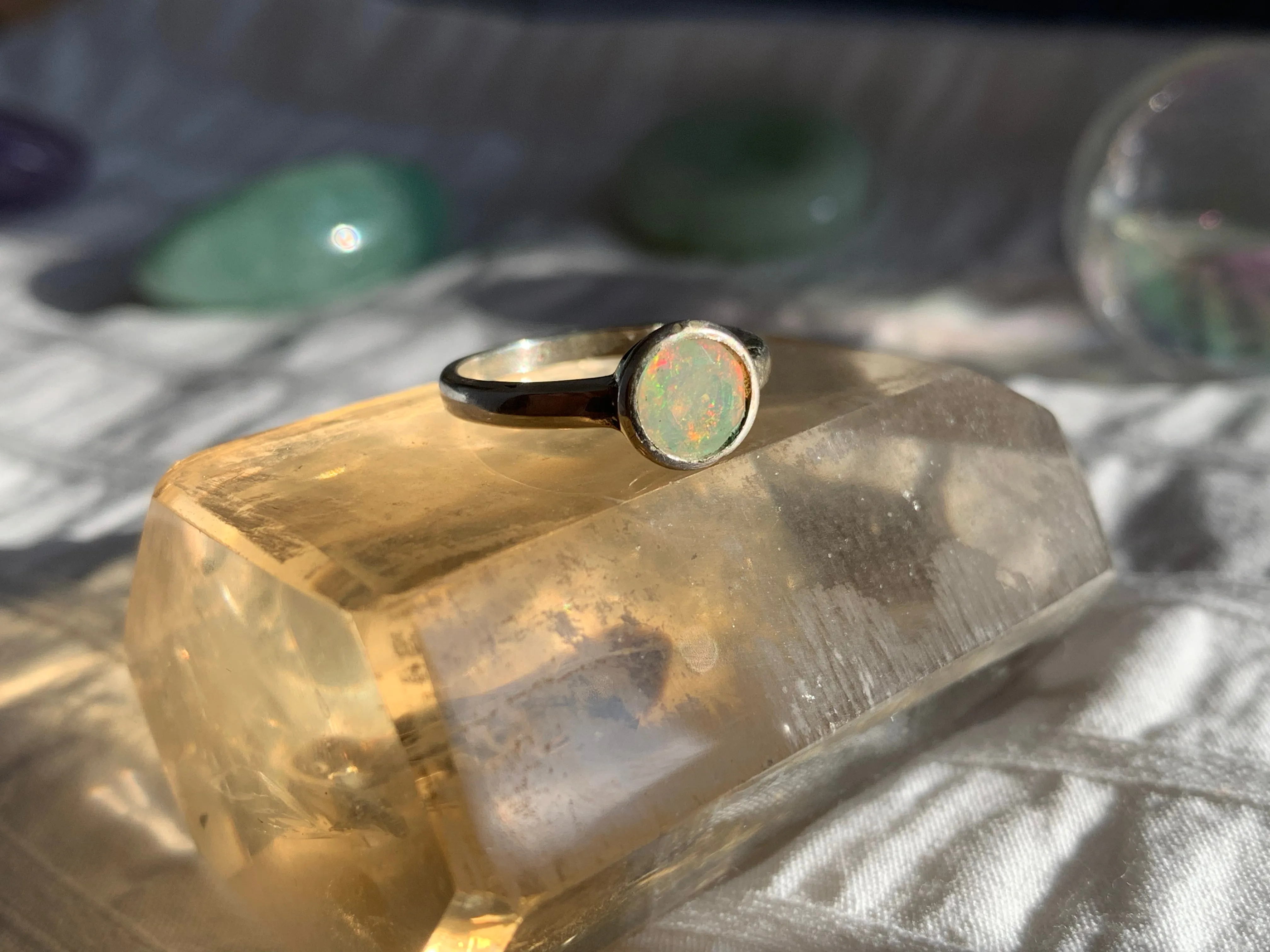 Ethiopian Welo Opal Naevia Ring - XSmall Round