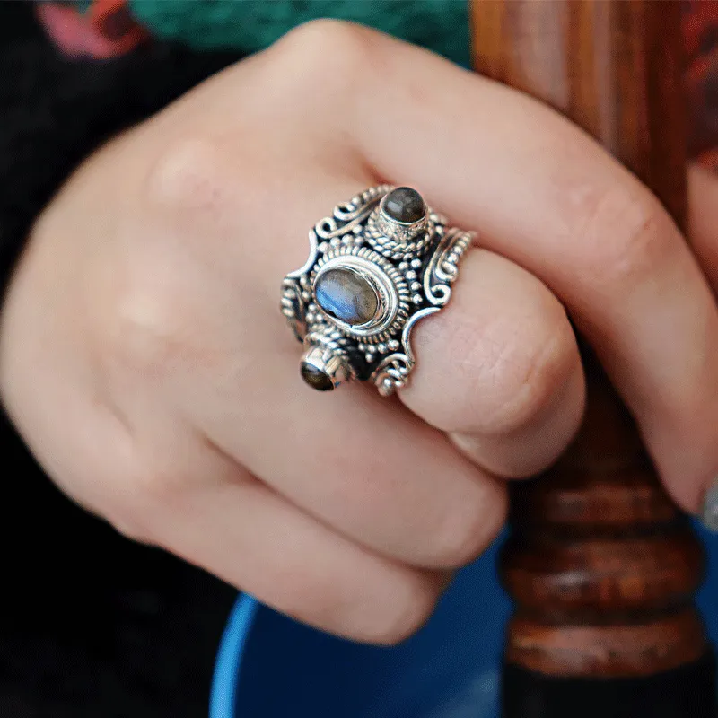 Ethnic Style Labradorite Boho Ring