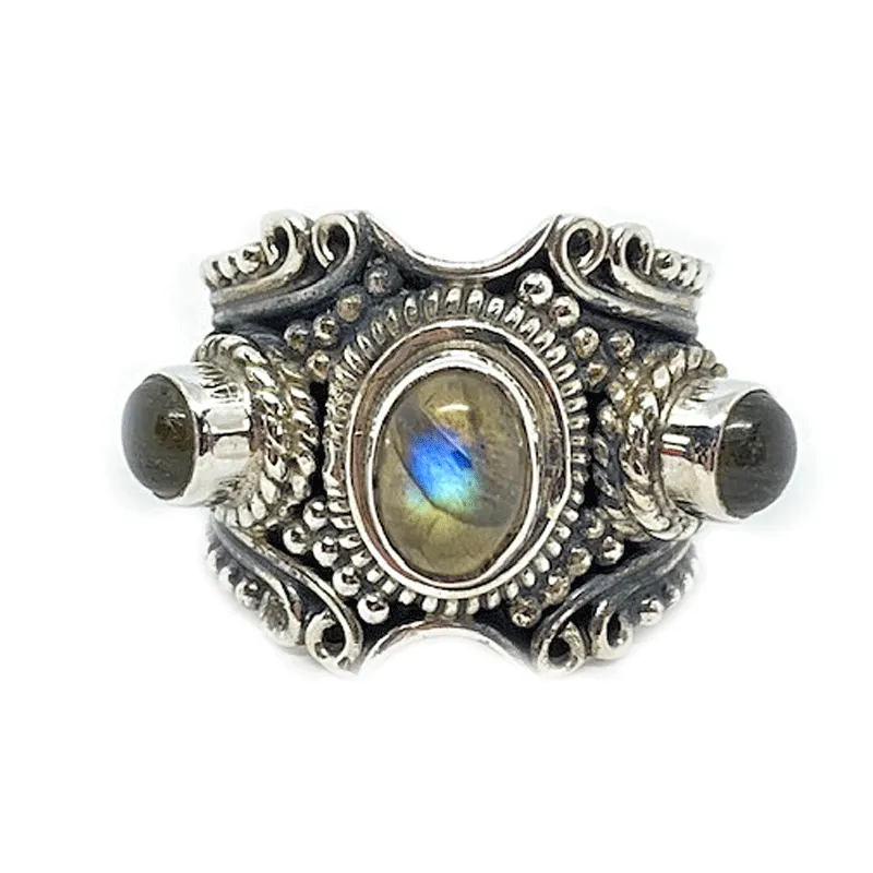 Ethnic Style Labradorite Boho Ring