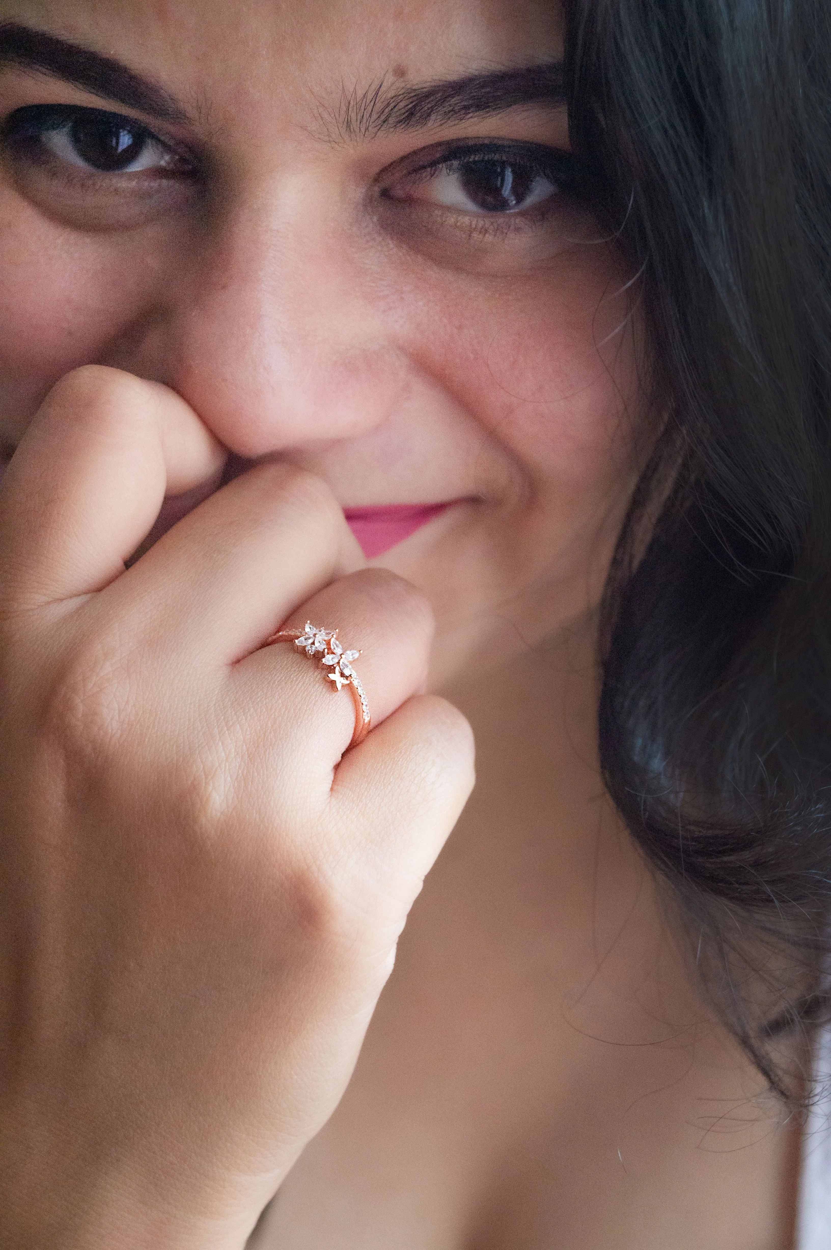 Floral Miracle Rose Gold Plated Sterling Silver Rings