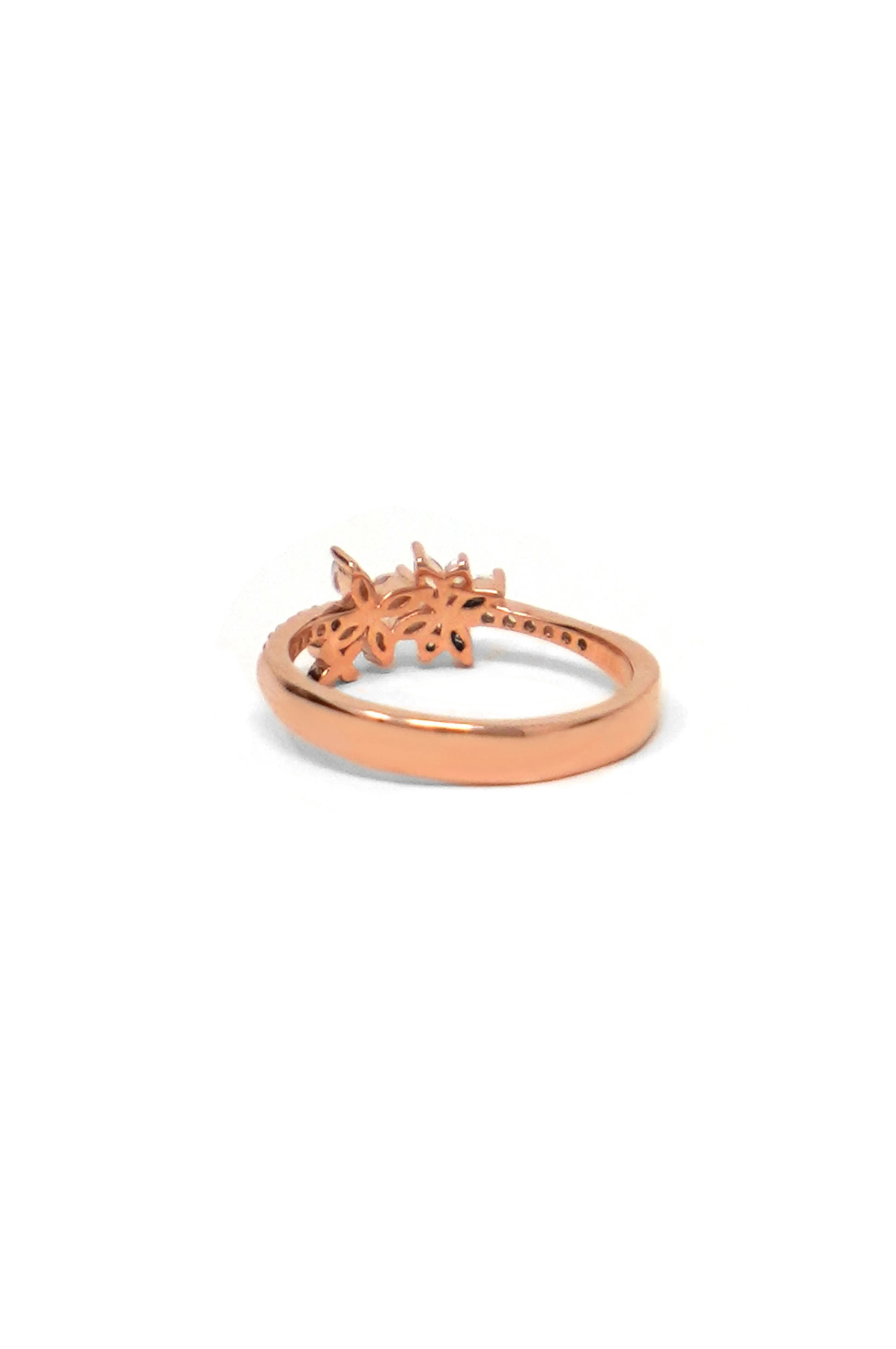 Floral Miracle Rose Gold Plated Sterling Silver Rings