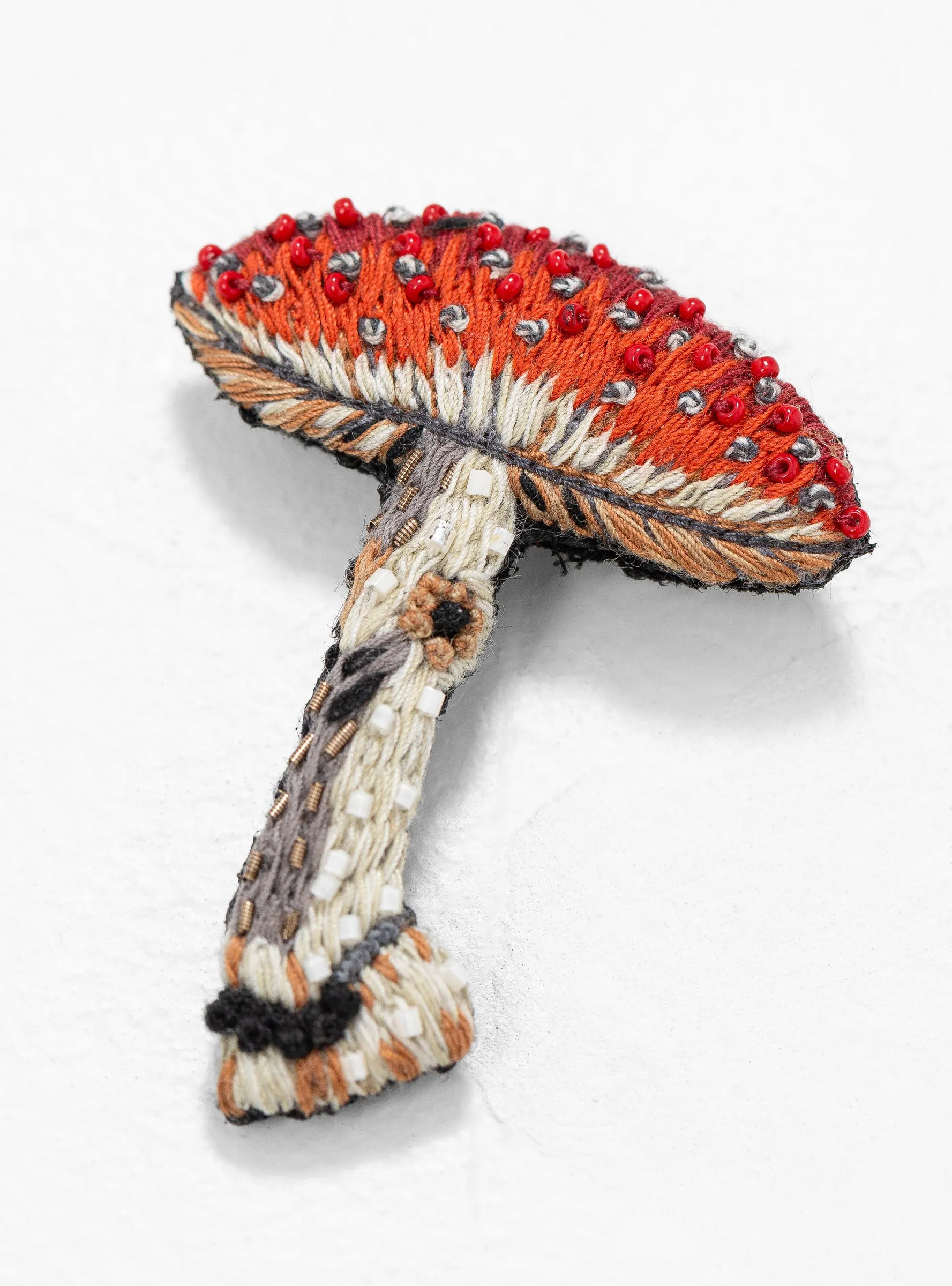 Fly Amanita Brooch Red