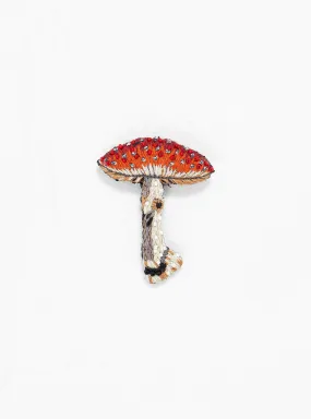 Fly Amanita Brooch Red