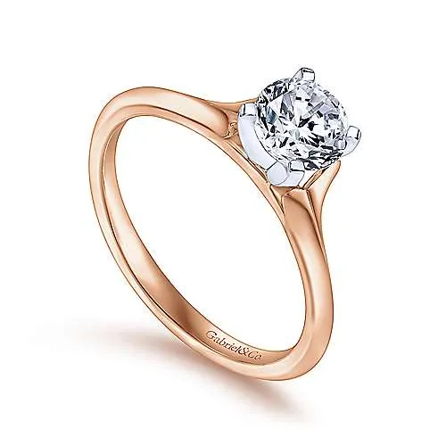 Gabriel "Ellis" 14K Rose Gold Solitaire Engagement Ring