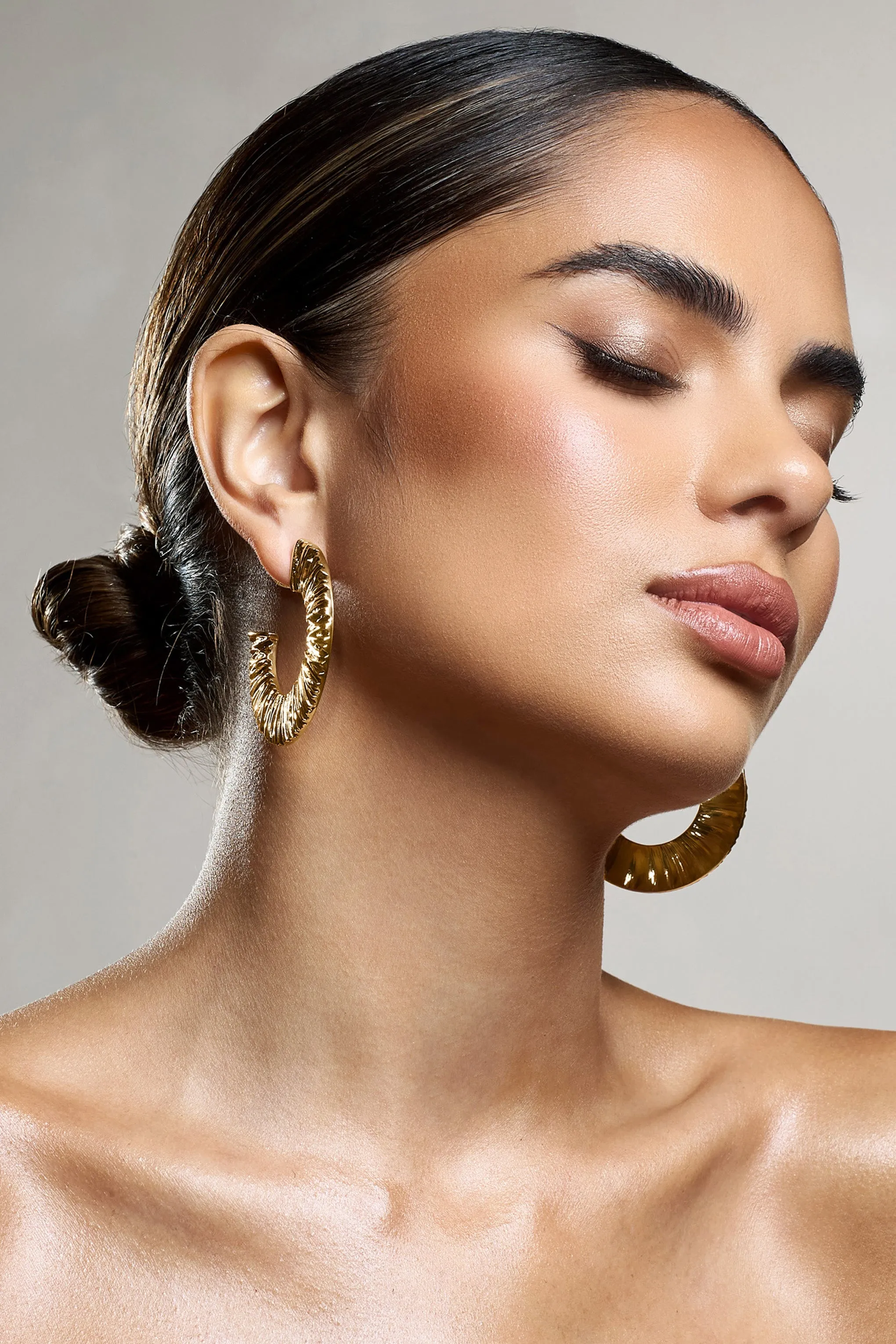 Gamora | Gold Textured Chunky Hoops