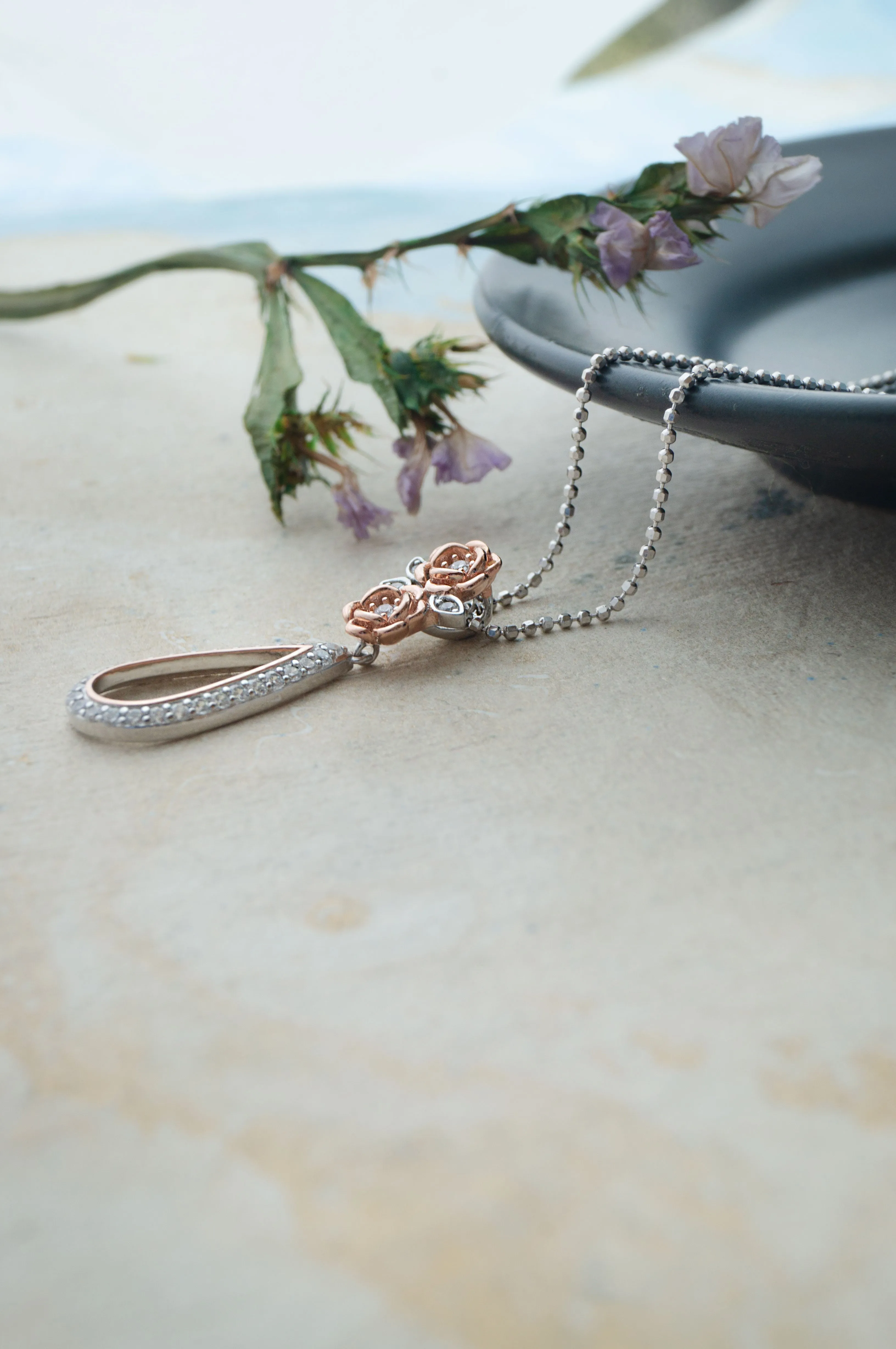 Garden Of Happiness Silver & Rose Gold Plated Sterling Silver Pendant