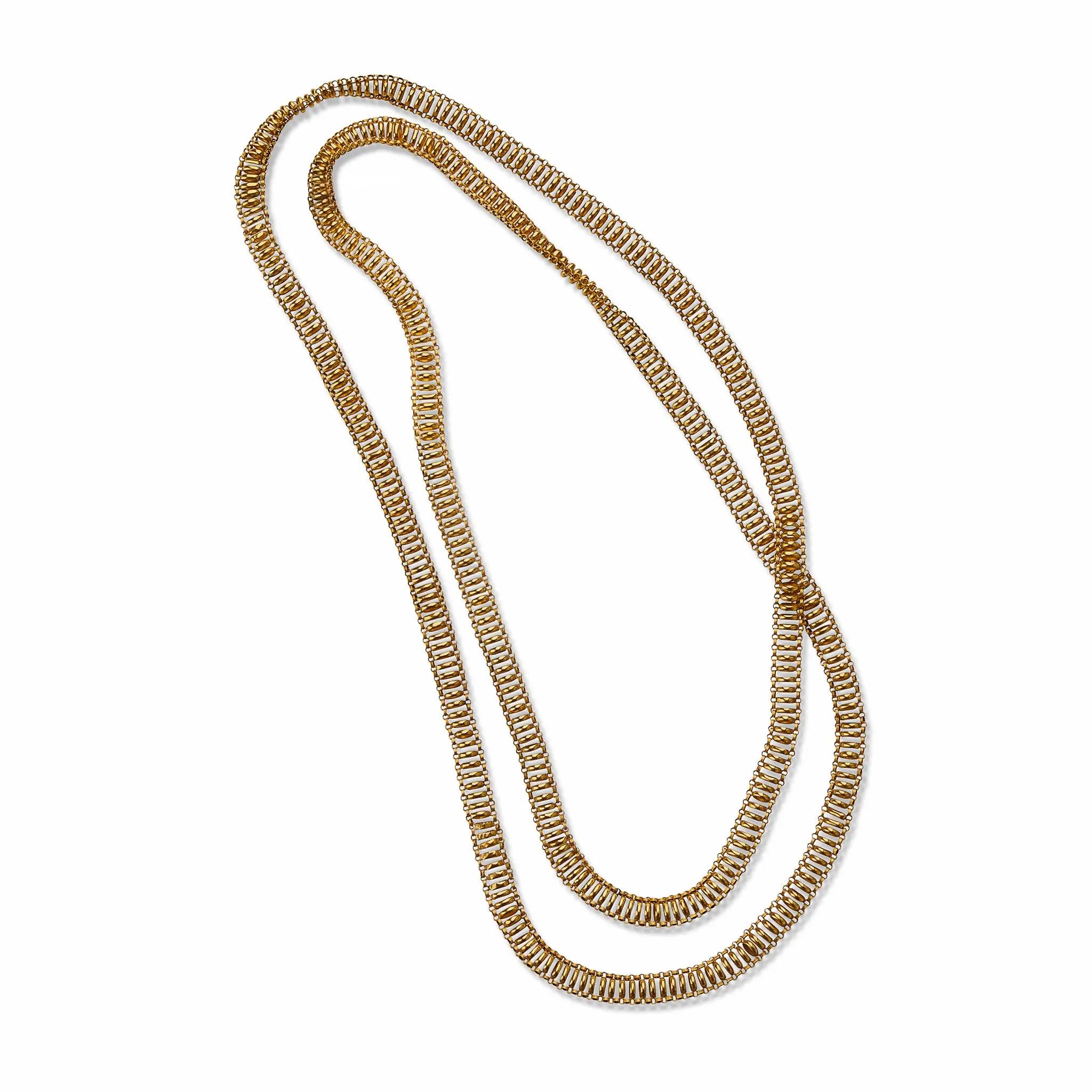 Georgian Long Chain 18K Gold Necklace