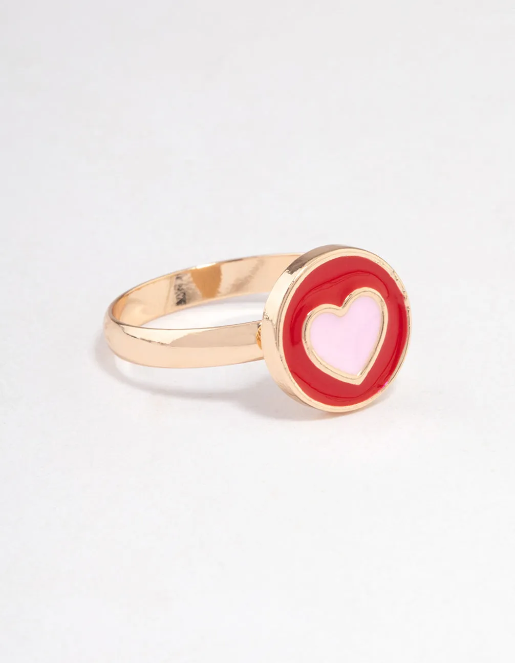 Gold Circled Heart Ring