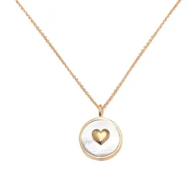 Gold Mother of Pearl Heart Necklace