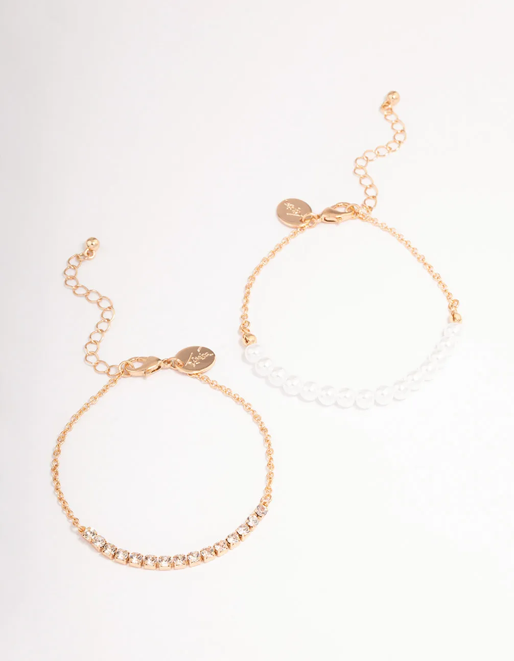 Gold Pearl & Cupchain Chain Bracelet Pack