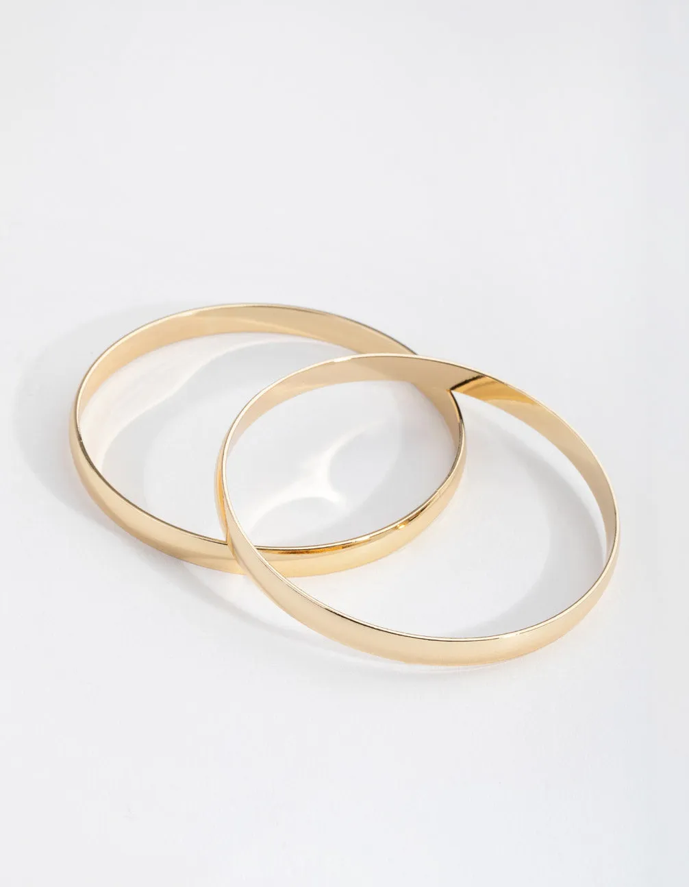 Gold Plated Plain Hoop Bangle Bracelets