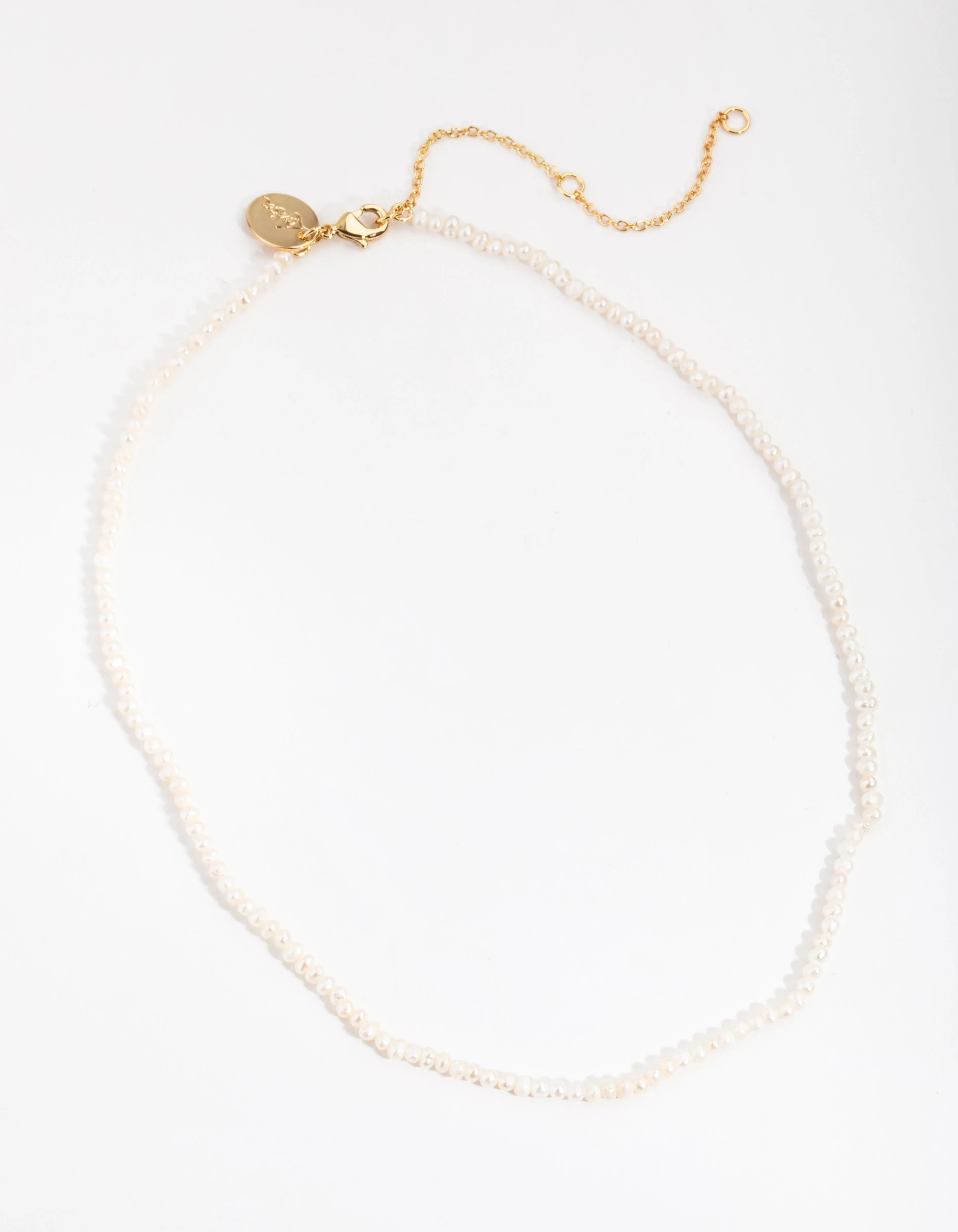 Gold Plated Single Row Freshwater Pearl Necklace