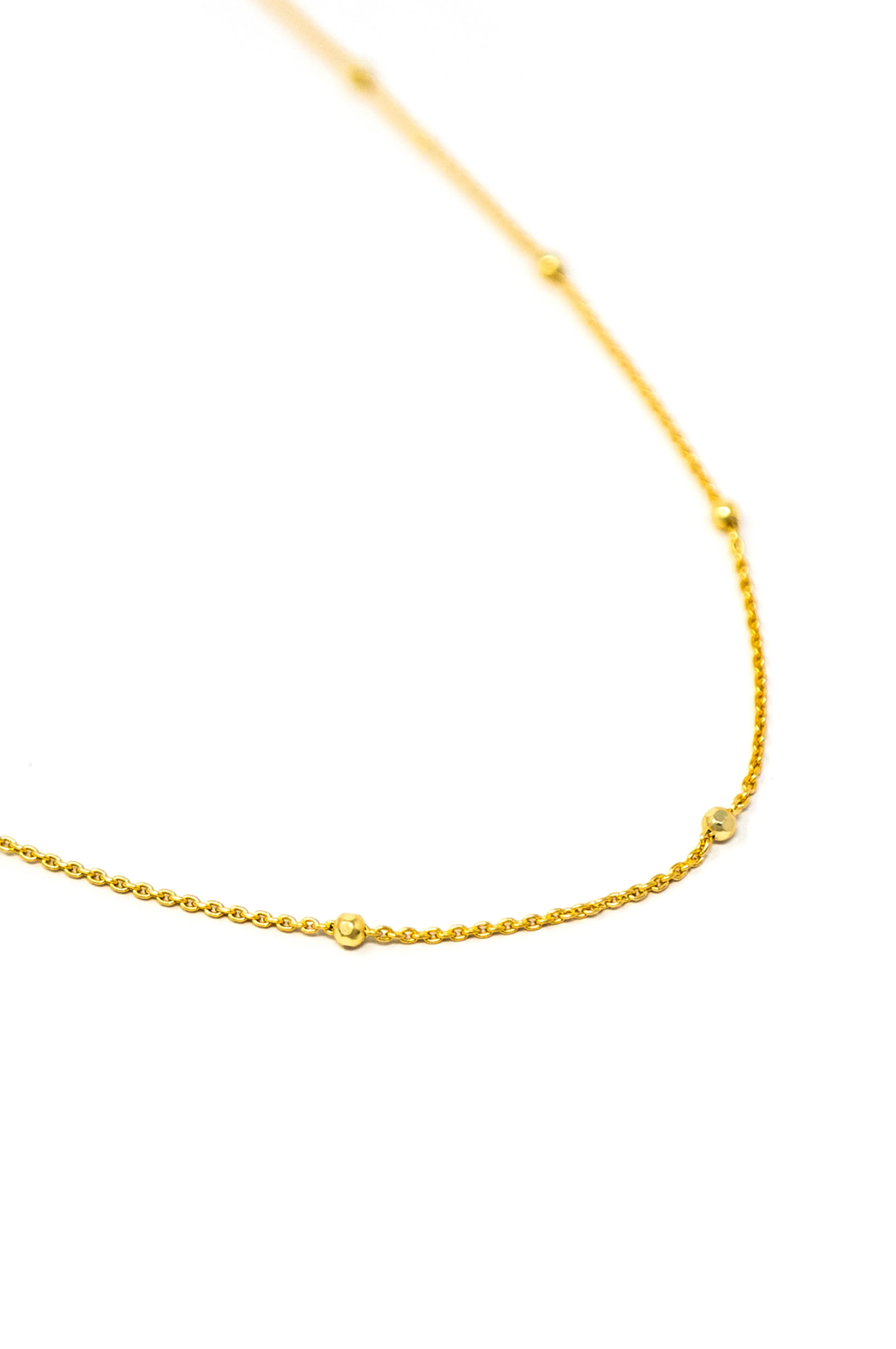 Granulated Station Rose Gold Plated Sterling Silver Chain