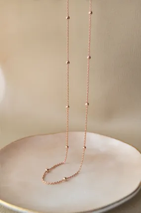 Granulated Station Rose Gold Plated Sterling Silver Chain