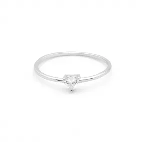 Heart Shaped CZ Sterling Silver Engagement Ring