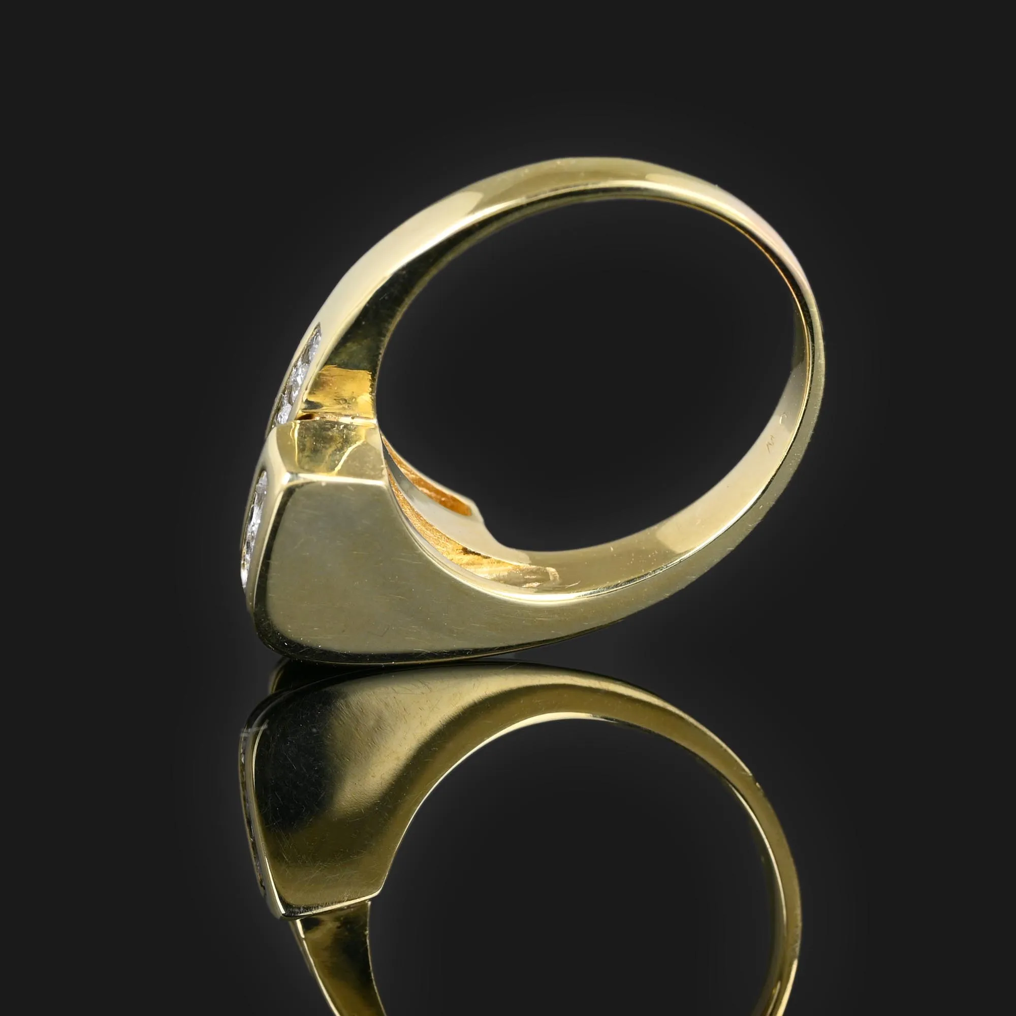 Heavy Chevron Bypass 1.44 CTW Diamond Ring in 14K Gold