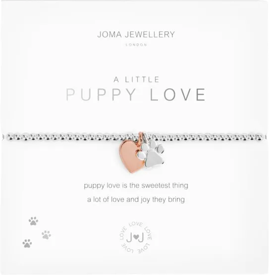 Joma Jewellery Silver/rose Gold A Little 'puppy Love' Bracelet One Size