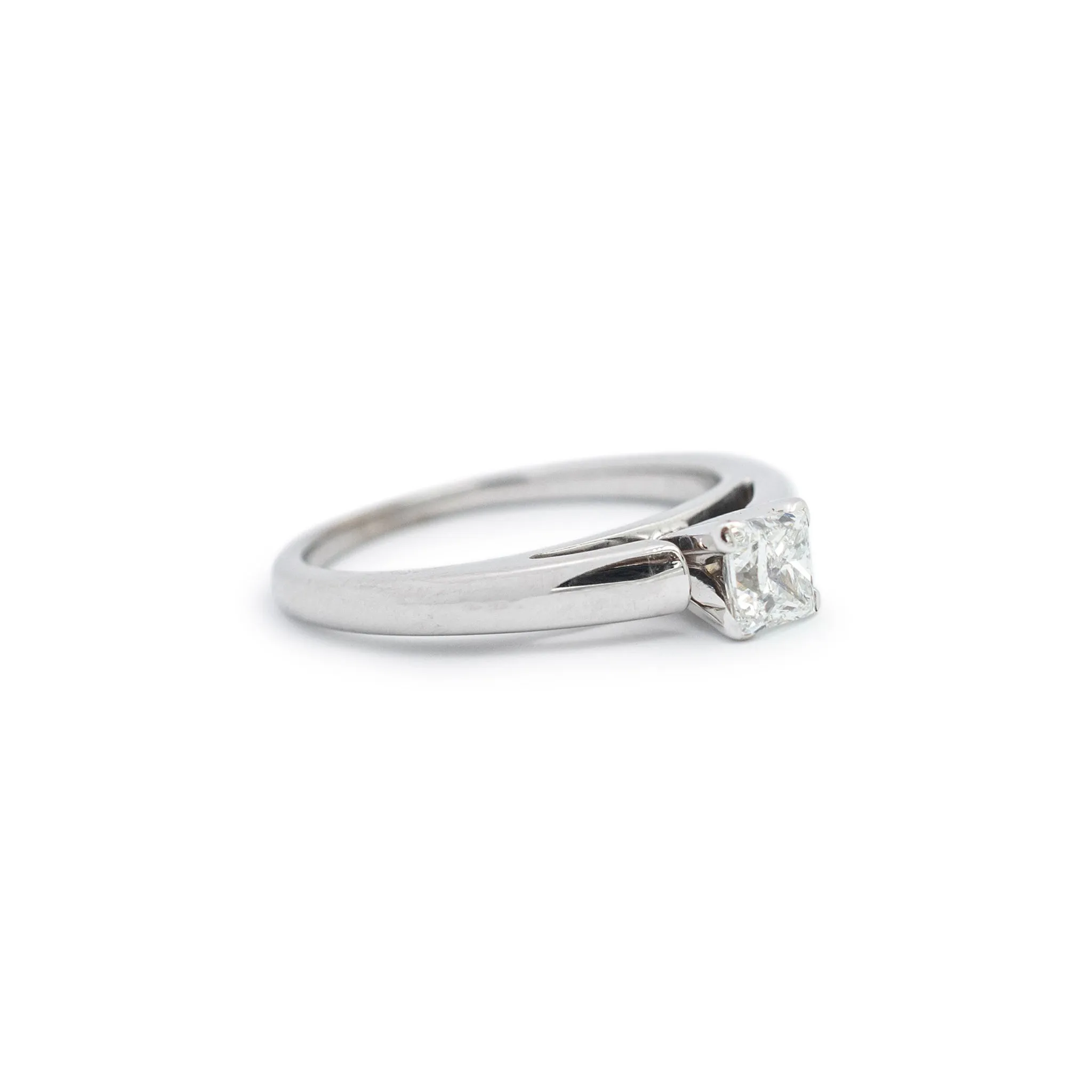 Ladies 14K White Gold Princess Cut Solitaire Diamond Engagement Ring