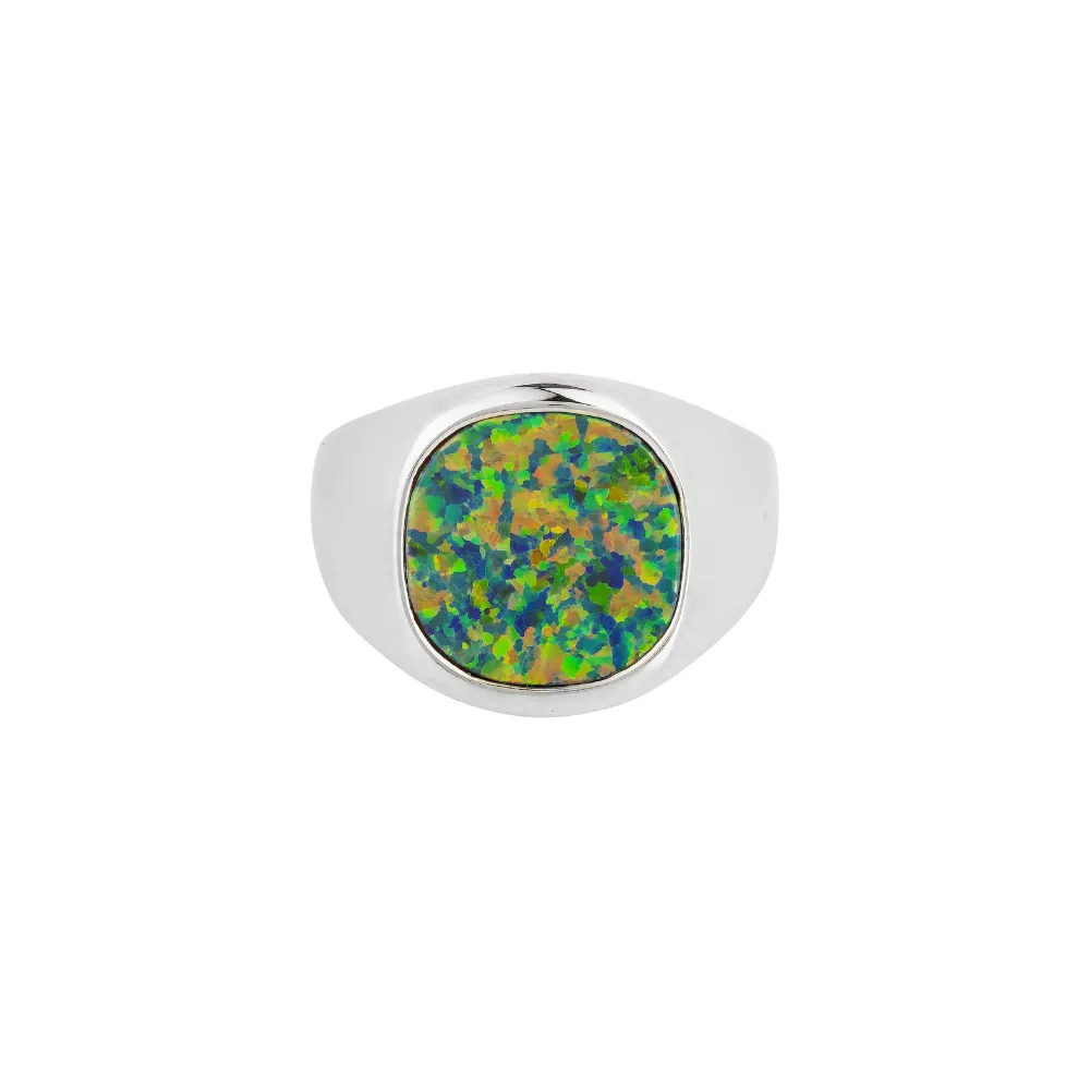 Large Opal Signet Ring - Gold