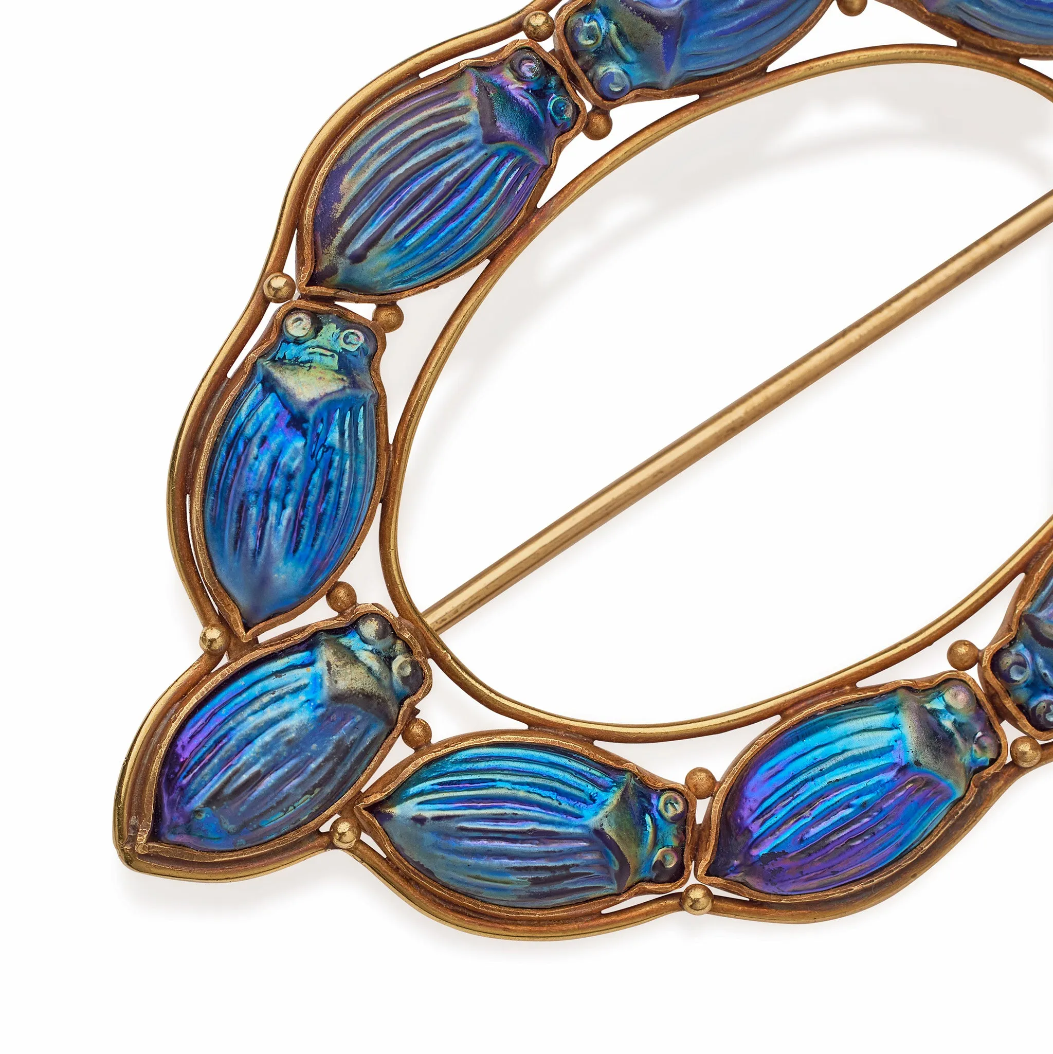 Louis Comfort Tiffany at Tiffany & Co. Favrile Glass Scarab Brooch