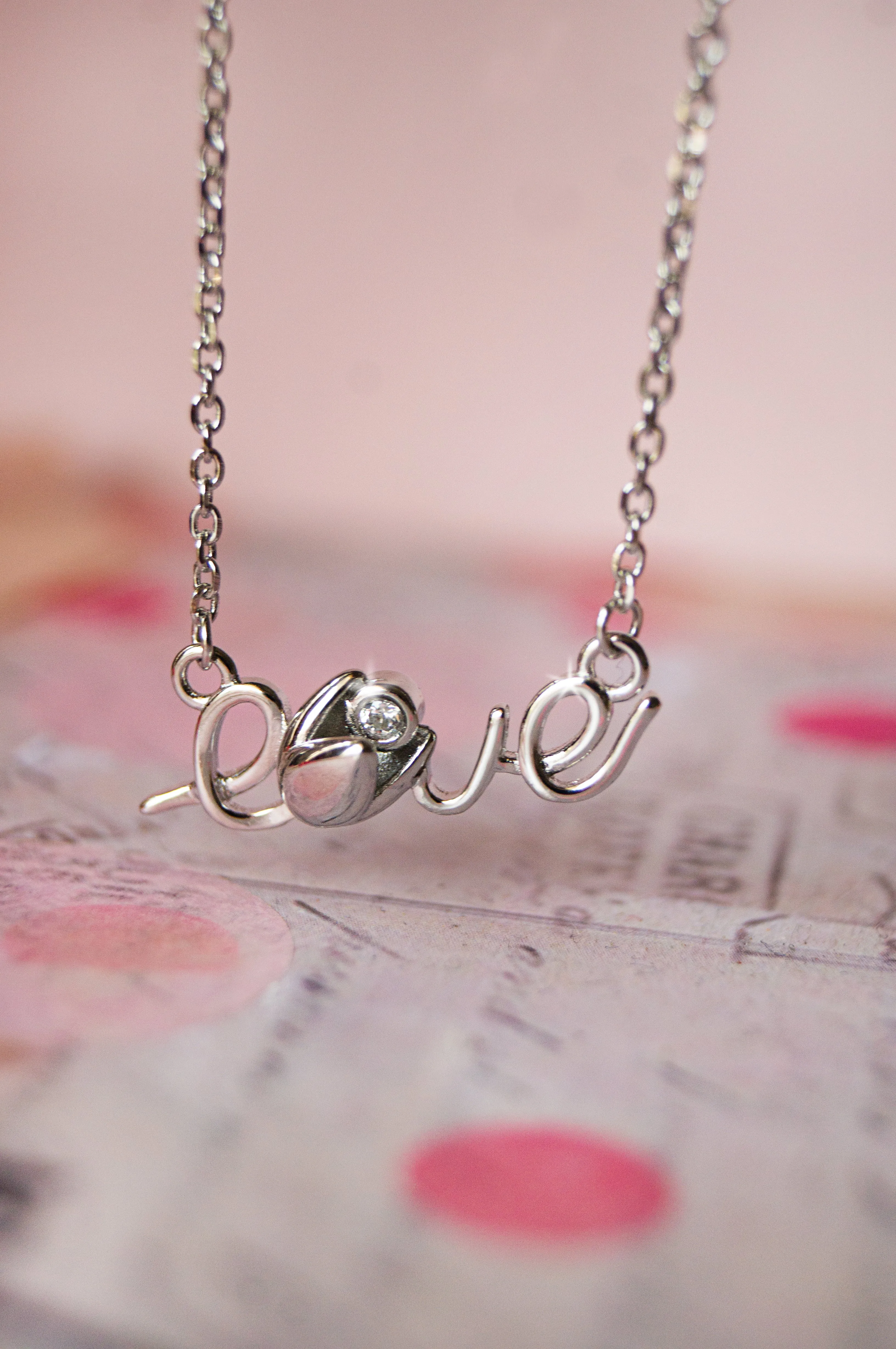 Love Letter Sterling Silver Pendant Necklace