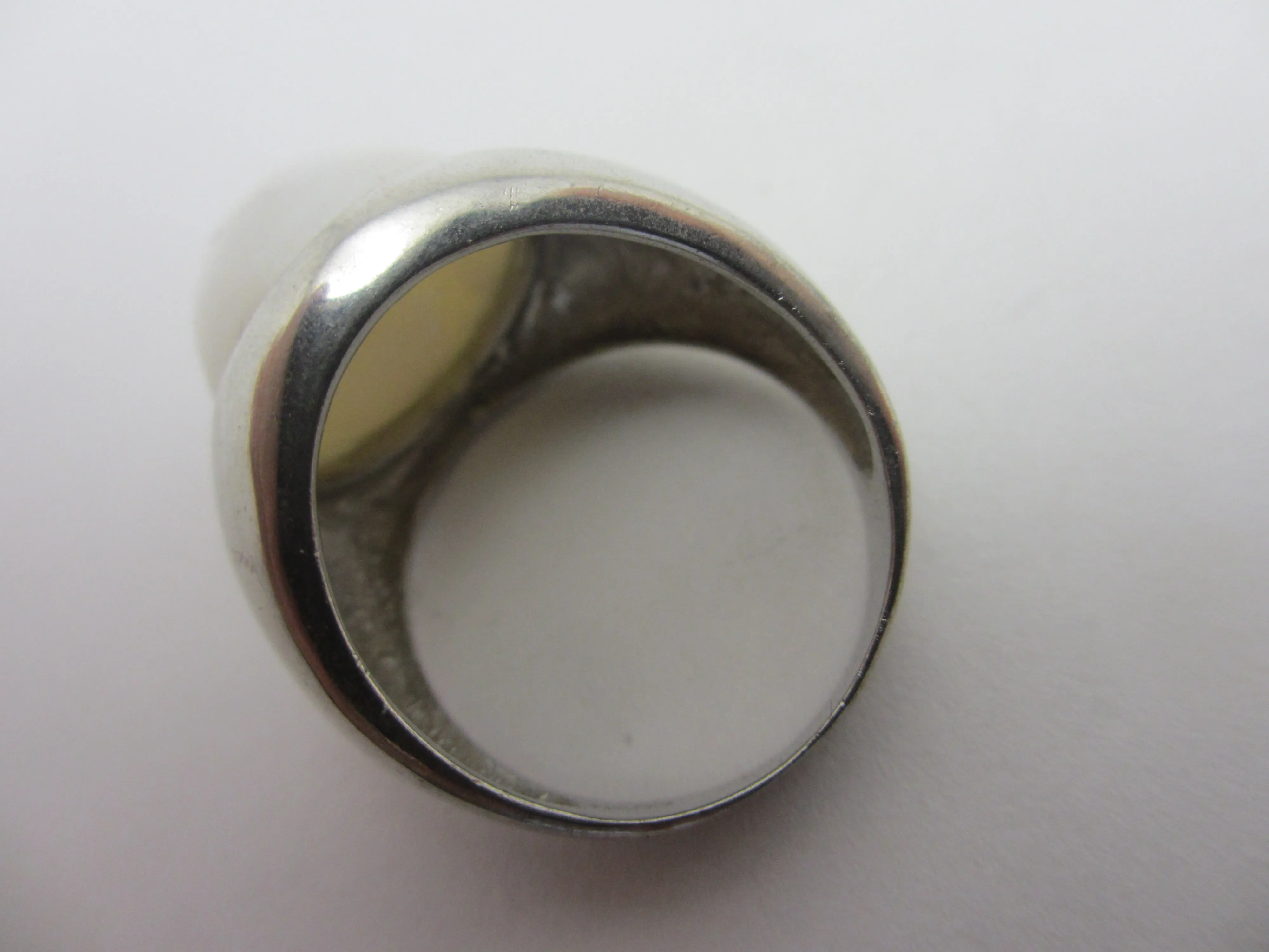 Mabe Pearl Sterling Silver Ring Vintage c1980