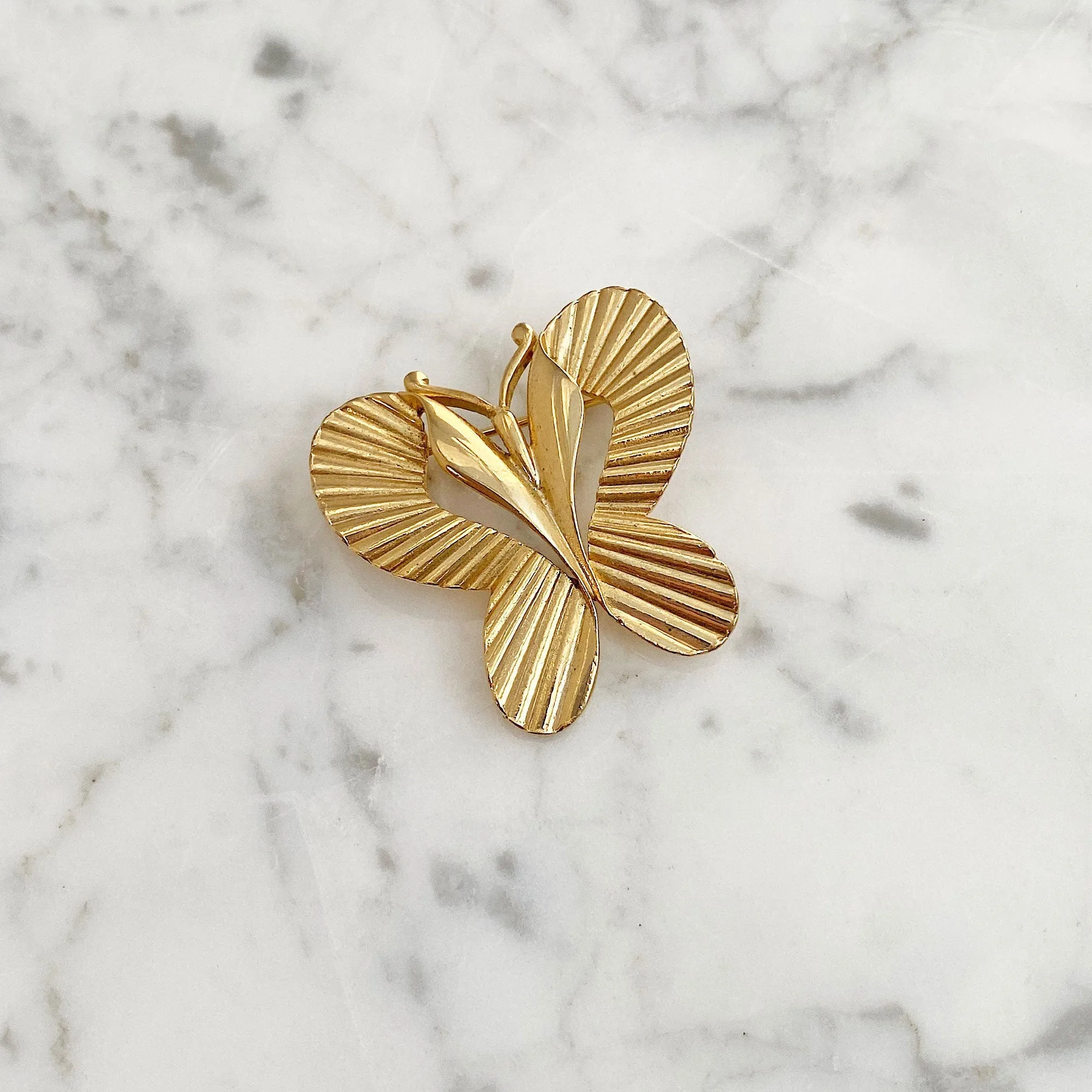 MATHIAS gold butterfly brooch