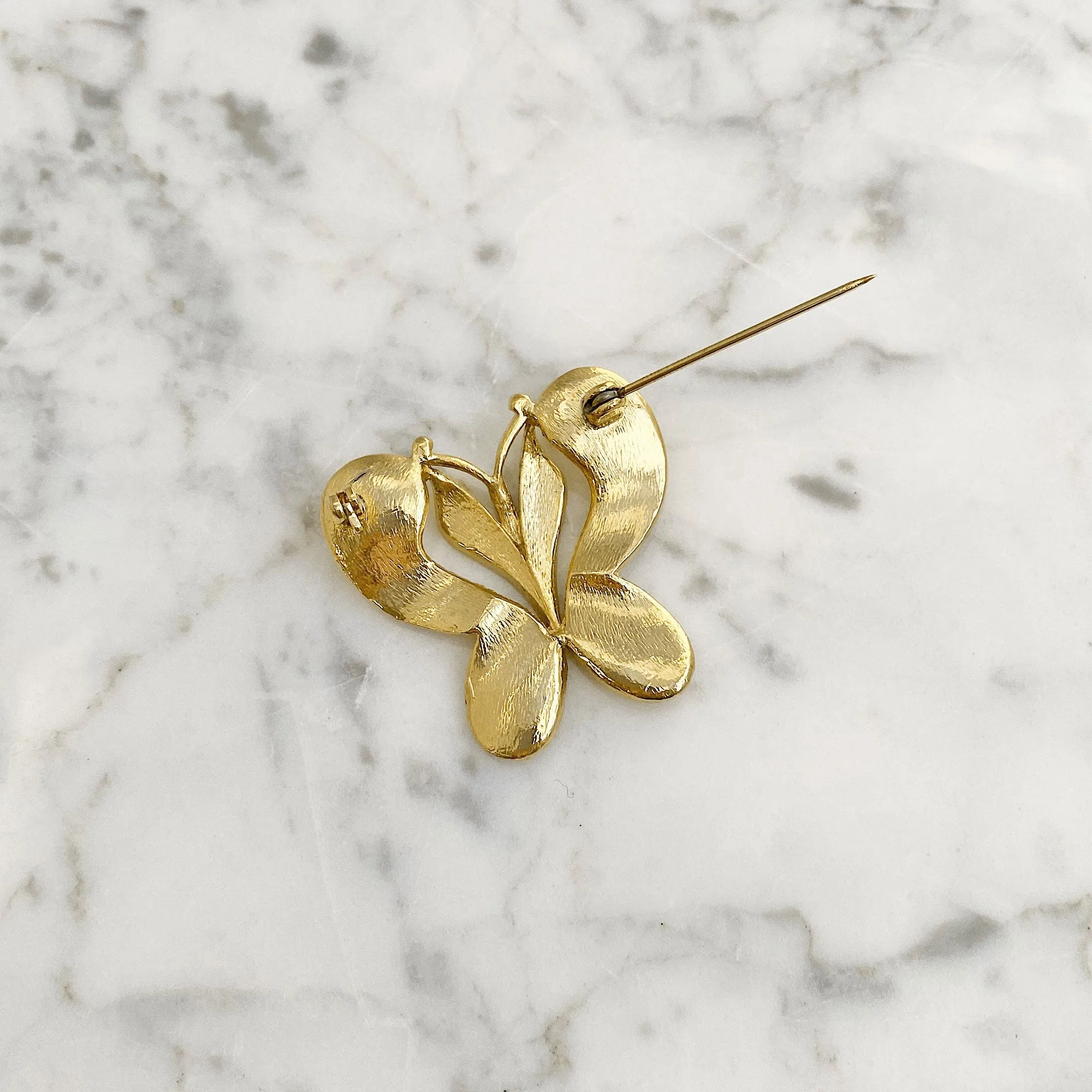 MATHIAS gold butterfly brooch