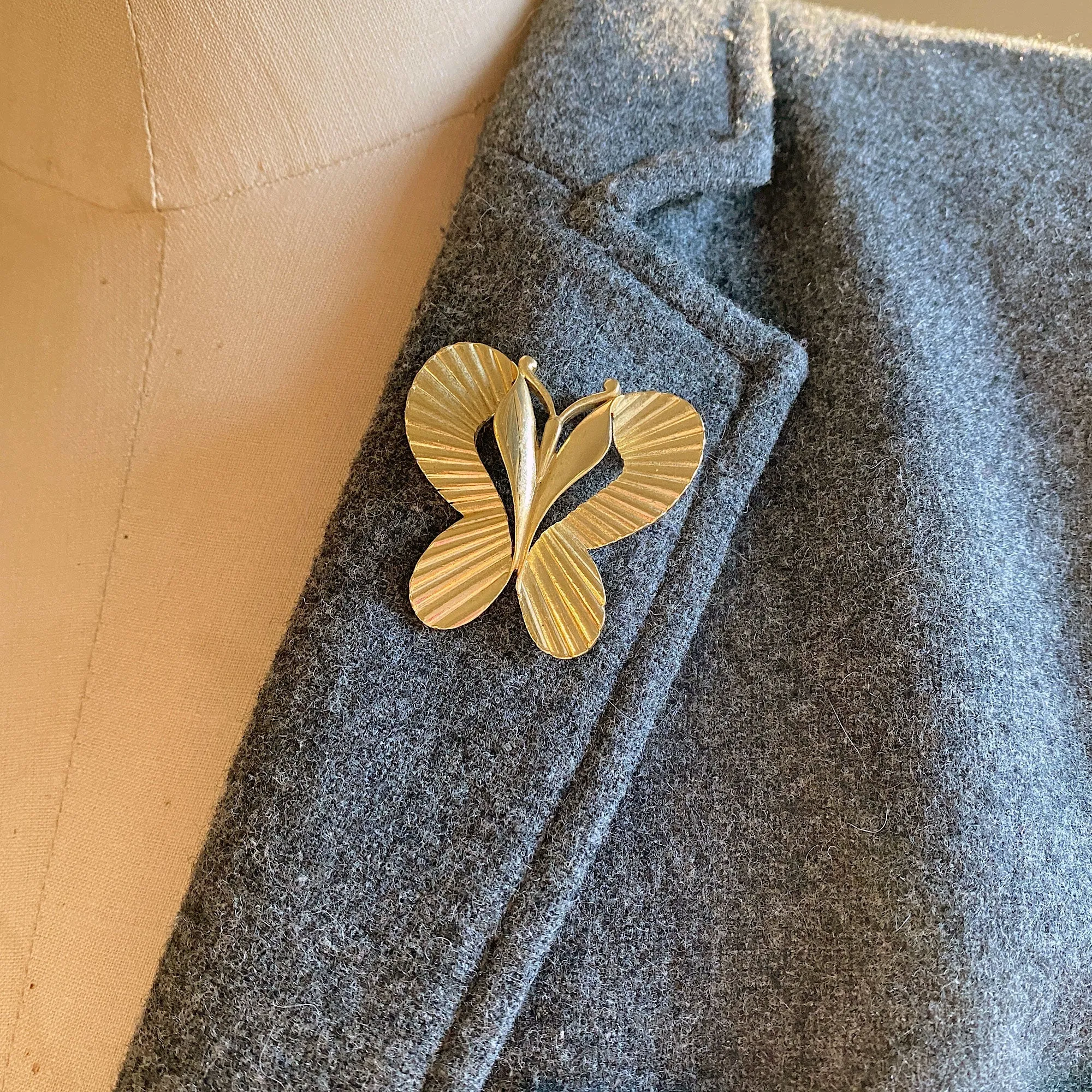 MATHIAS gold butterfly brooch