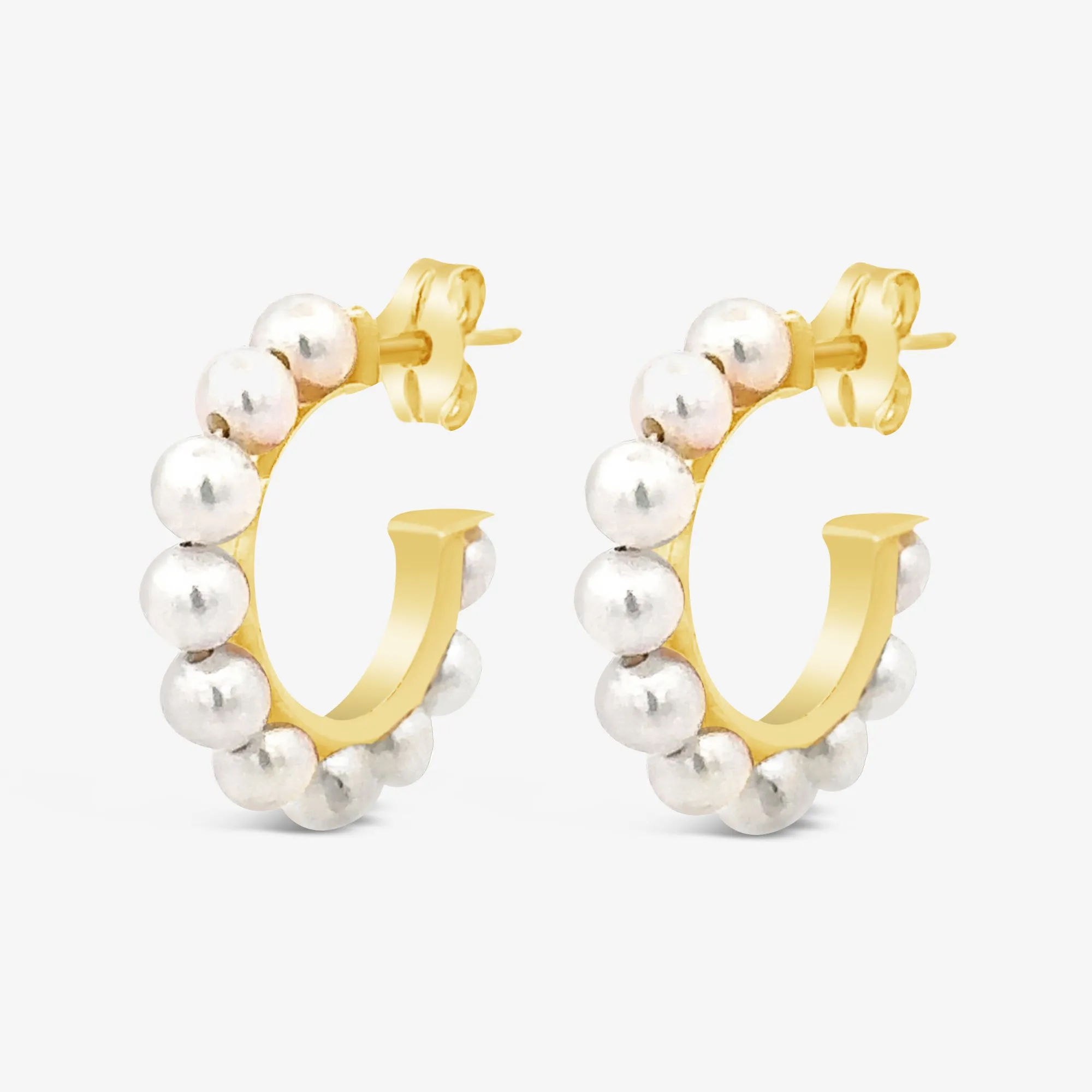 Mini Pearl Hoop Earrings