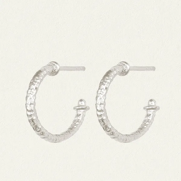 Molten Hoop Earrings - Silver