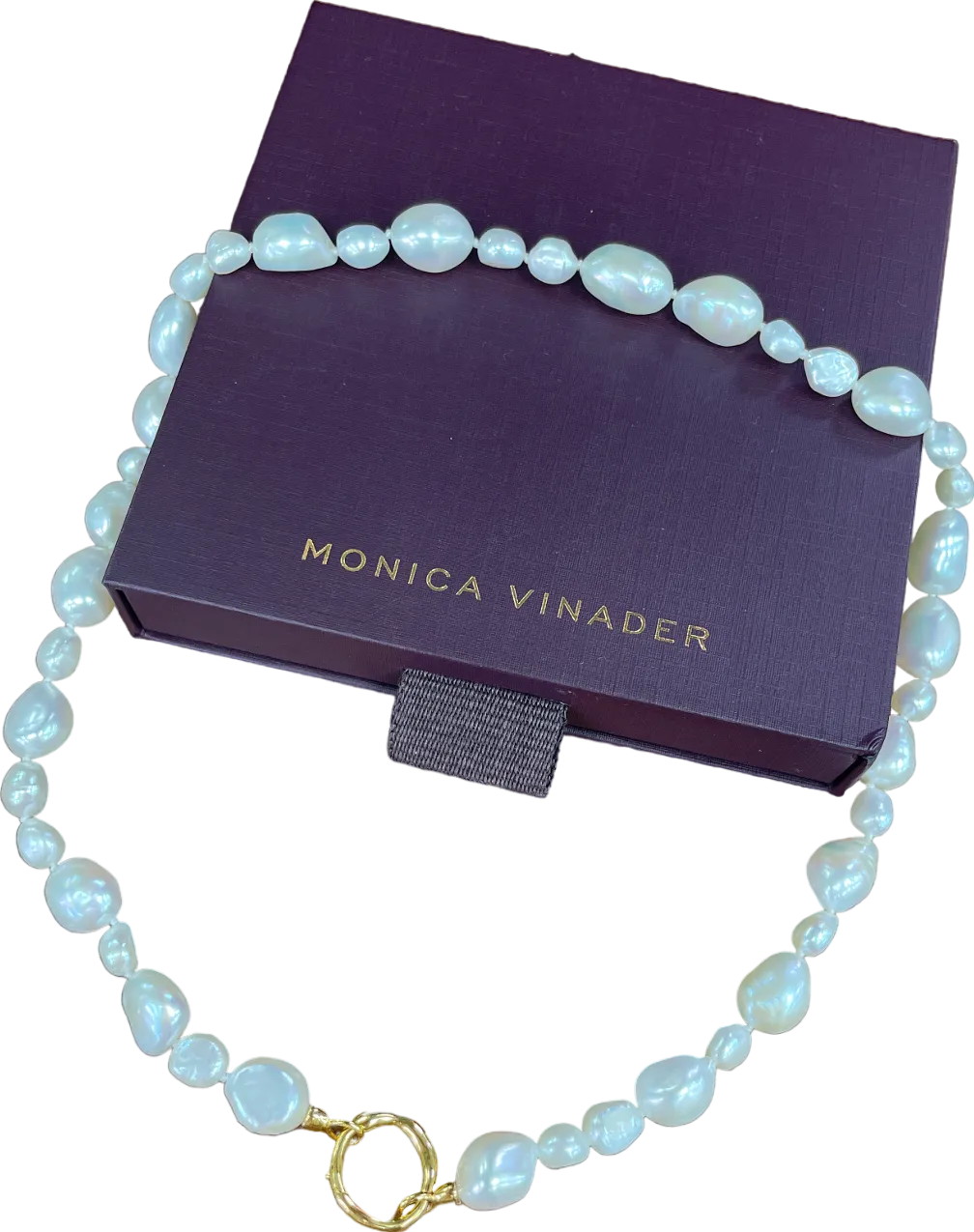 Monica Vinader Cream Irregular Pearl Mixed Necklace 46cm/18' 18k Gold Vermeil & Pearl One Size