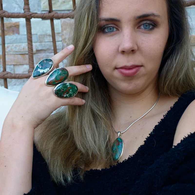 Montie Chrysocolla Statement Ring - B