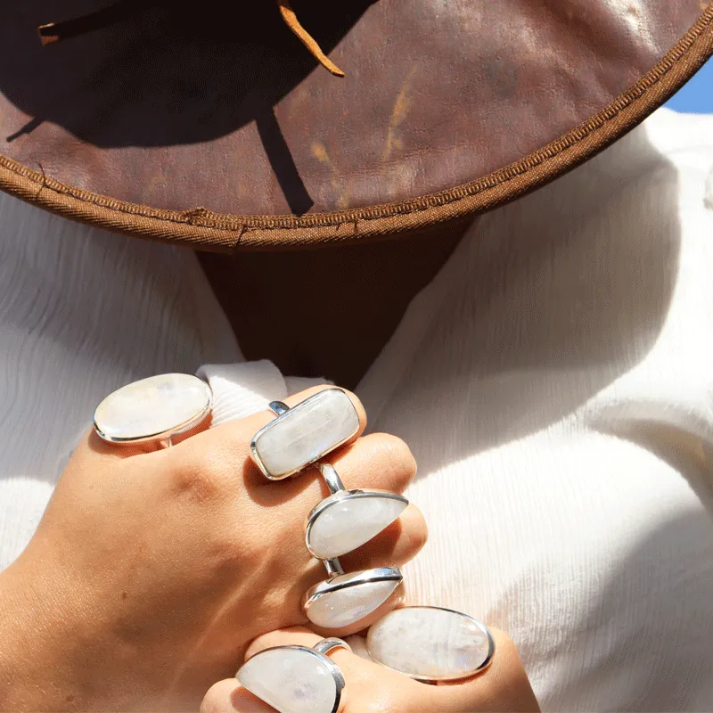 Moonstone Classic Oval Silver Ring