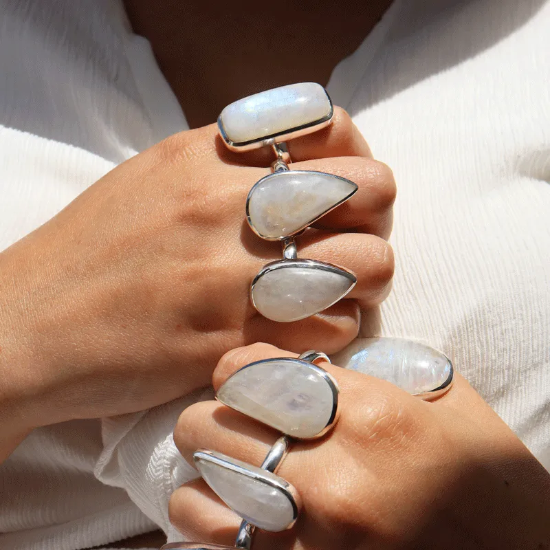 Moonstone Classic Oval Silver Ring