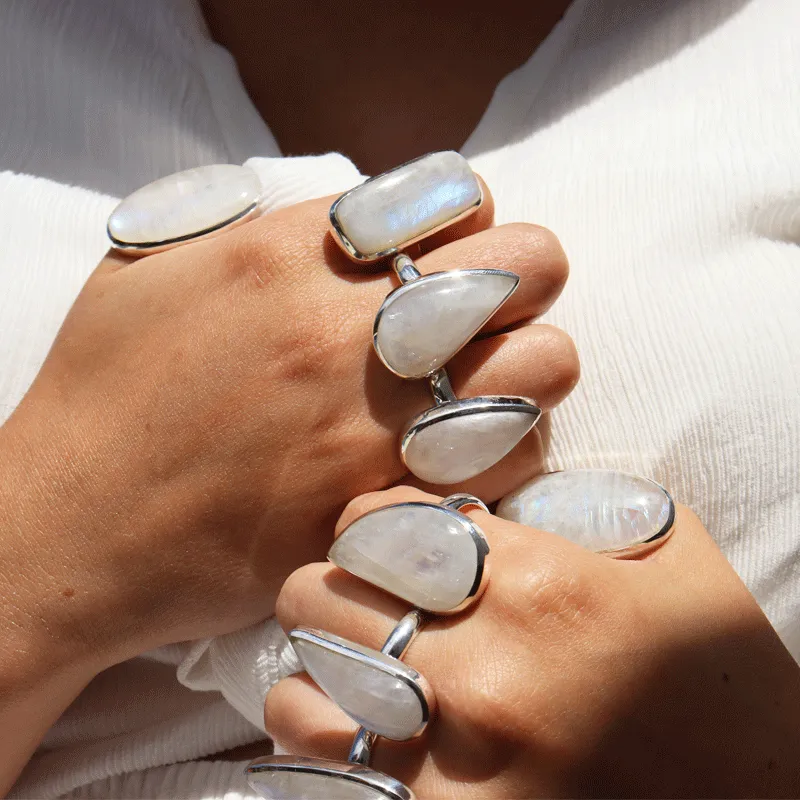 Moonstone Classic Oval Silver Ring